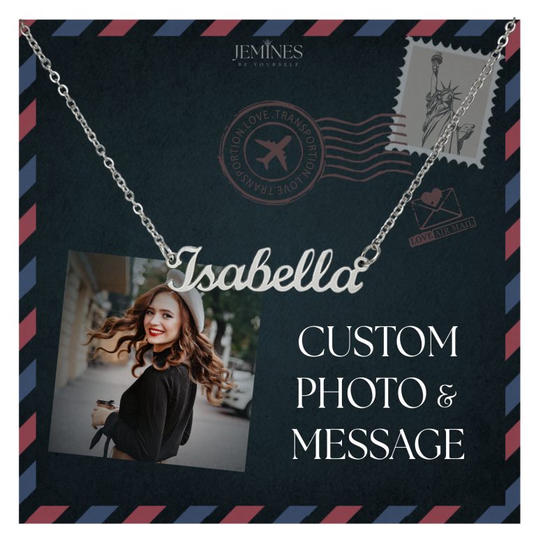 JEMINES Personalized Photo Letter Name Necklace Gifts