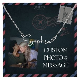 JEMINES Personalized Photo Letter Name Necklace Gifts