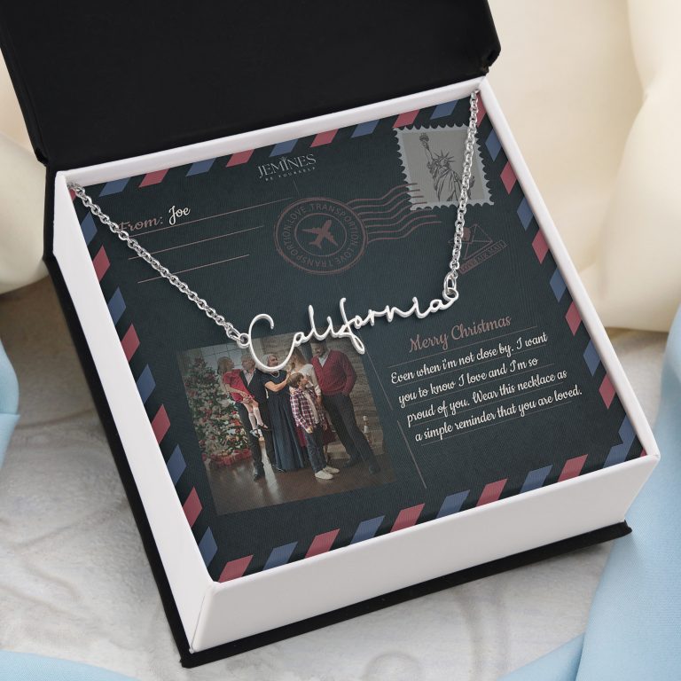 JEMINES Personalized Photo Letter Name Necklace Gifts