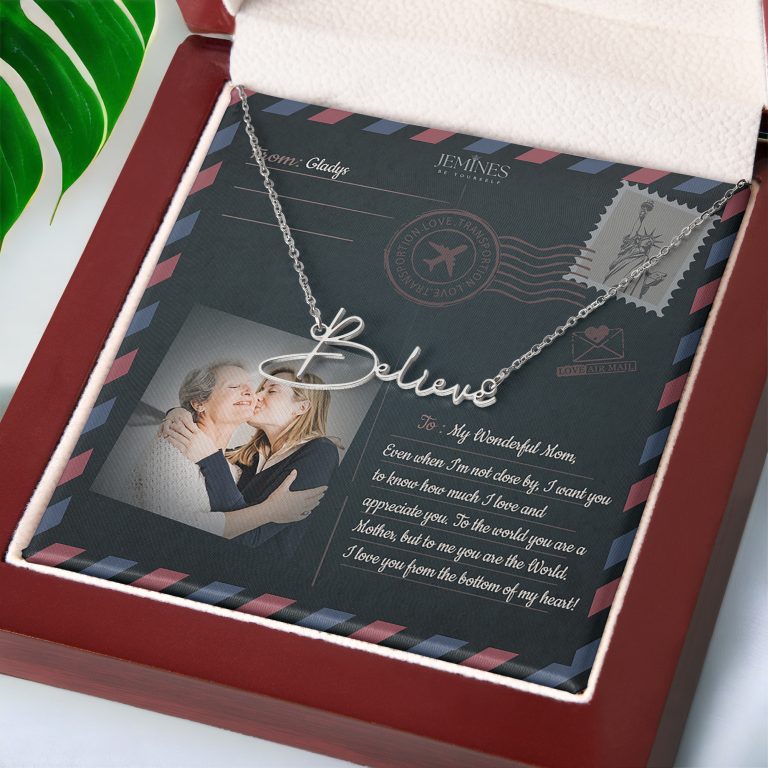 JEMINES Personalized Photo Letter Name Necklace Gifts