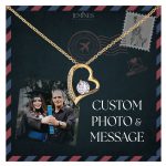 JEMINES Personalized Photo Letter Necklace Unique Gifts