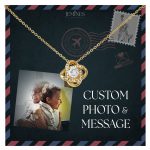 JEMINES Personalized Photo Letter Necklace Unique Gifts