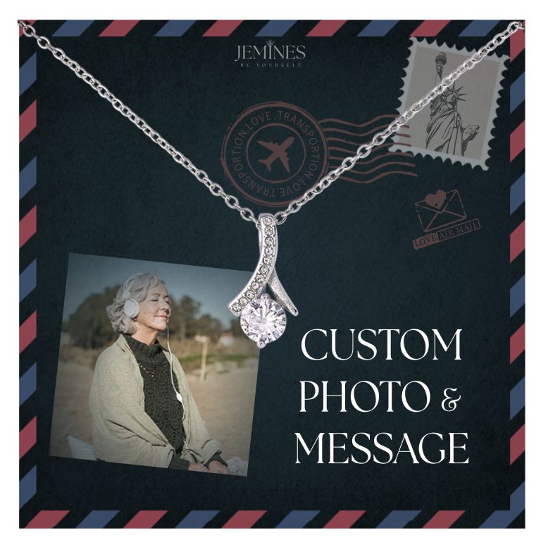 JEMINES Personalized Photo Letter Necklace Unique Gifts