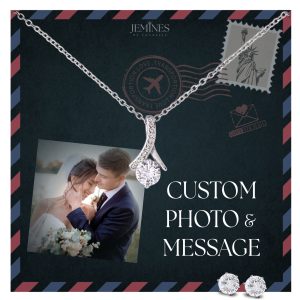 JEMINES Personalized Photo Letter Necklace Unique Gifts