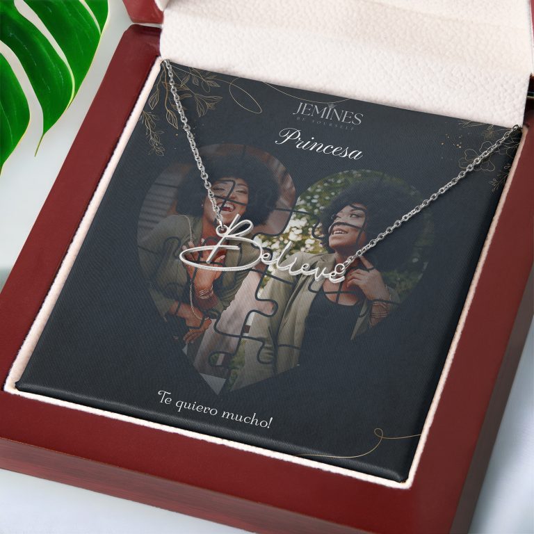 JEMINES Personalized Sweet Photo Name Necklace Gifts