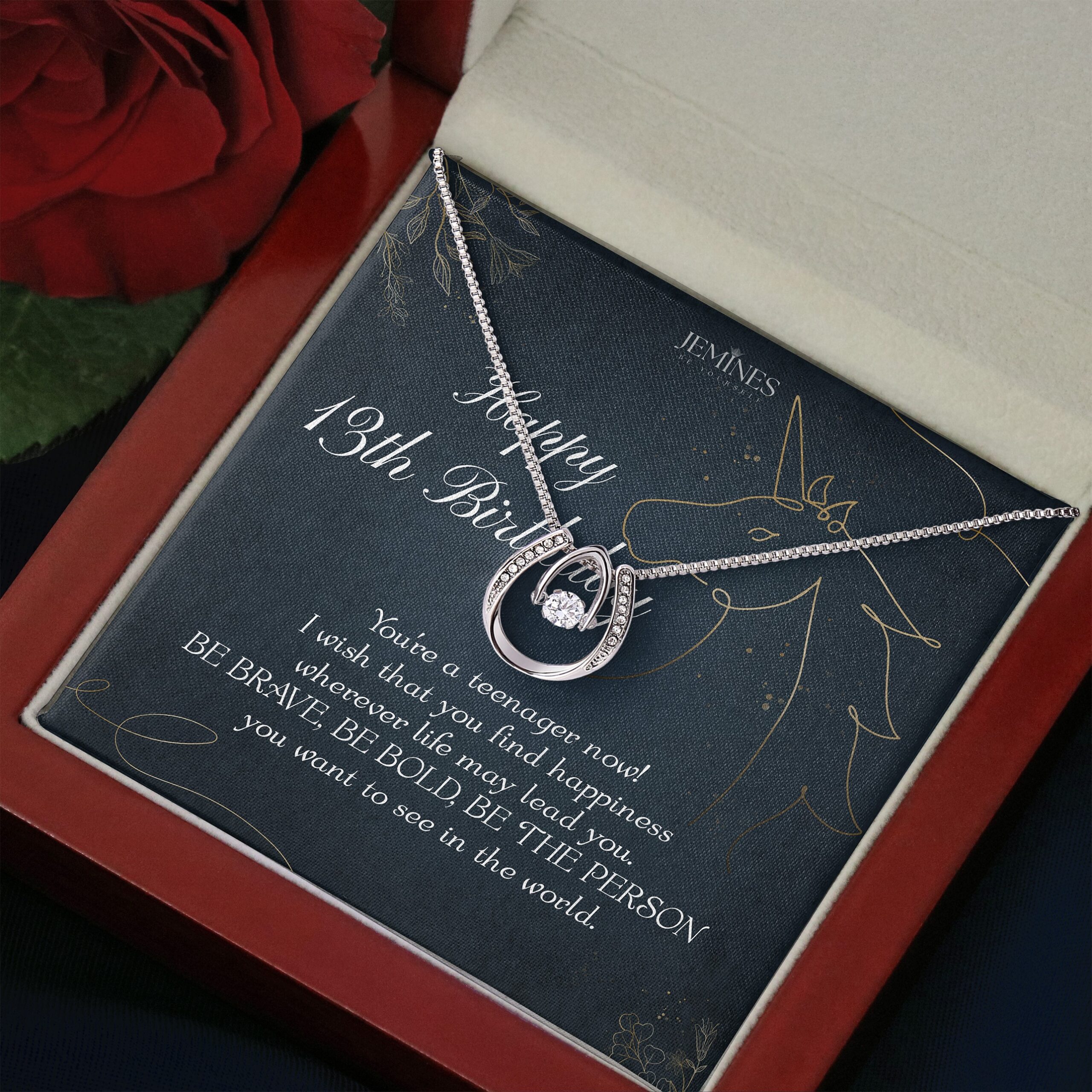 13th Birthday Lucky in Love Necklace Elegant Gift - Image 3