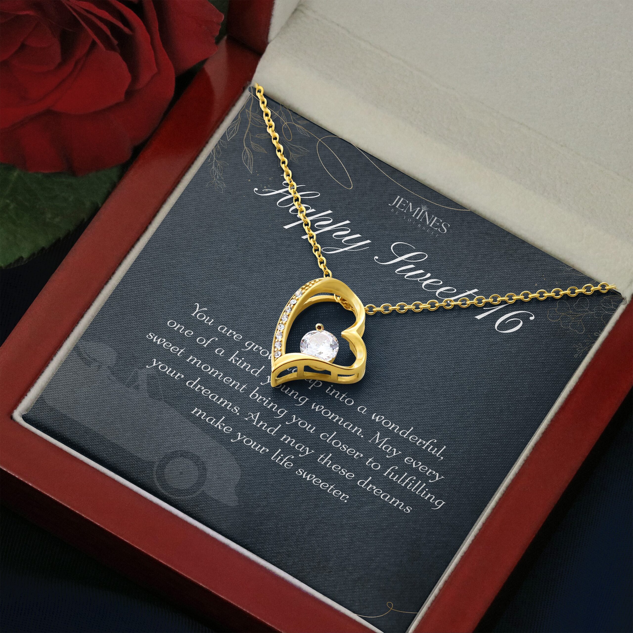 16th Birthday Forever Love Gold Necklace Elegant Gift - Image 3