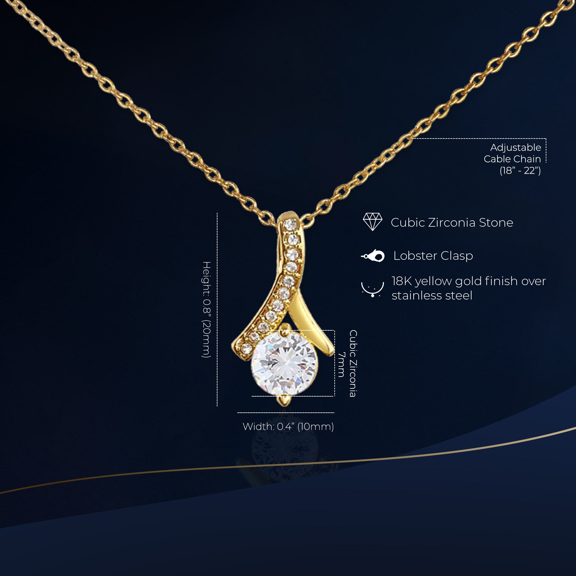 18th Birthday Alluring Beauty Gold Necklace Elegant Gift - Image 2