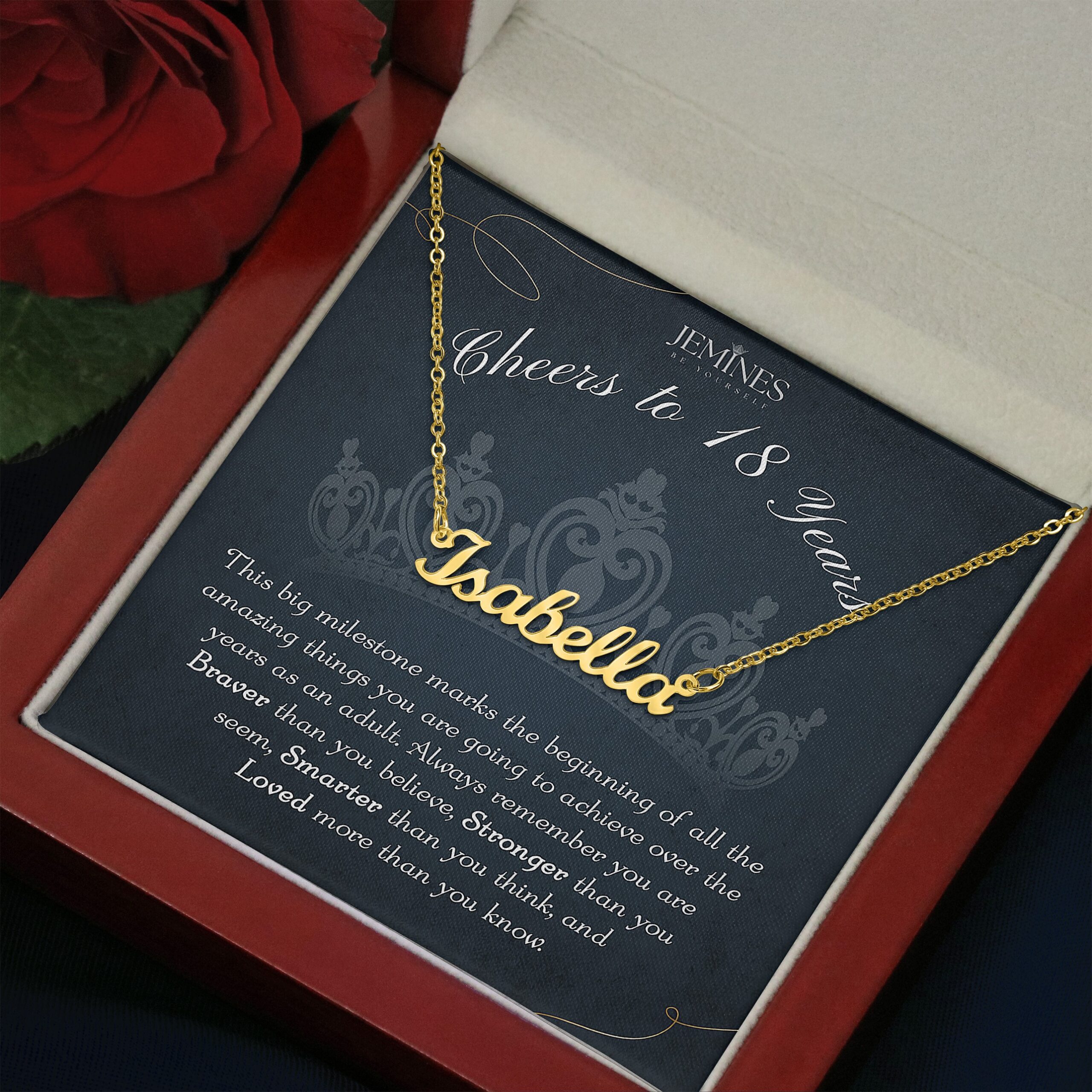 18th Birthday Custom Name Gold Necklace Elegant Gift - Image 3