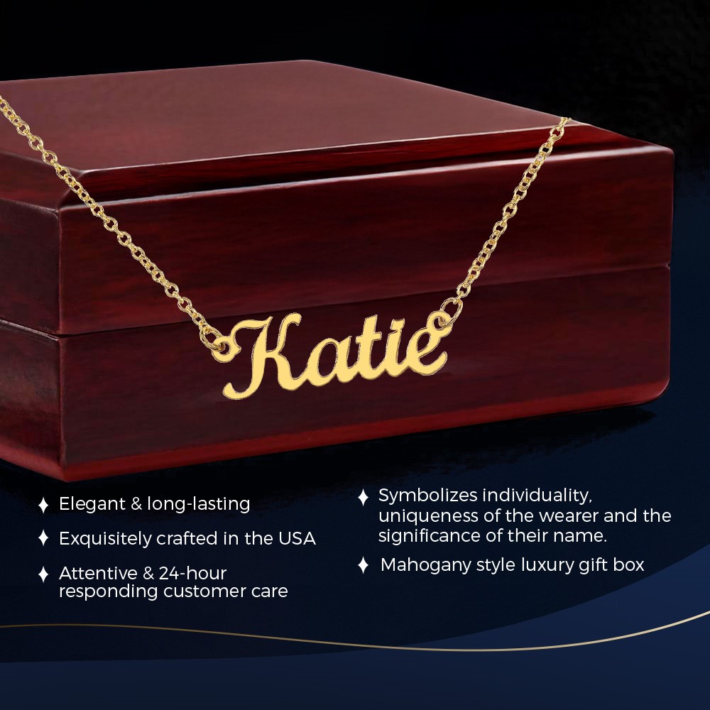 18th Birthday Custom Name Gold Necklace Elegant Gift - Image 4