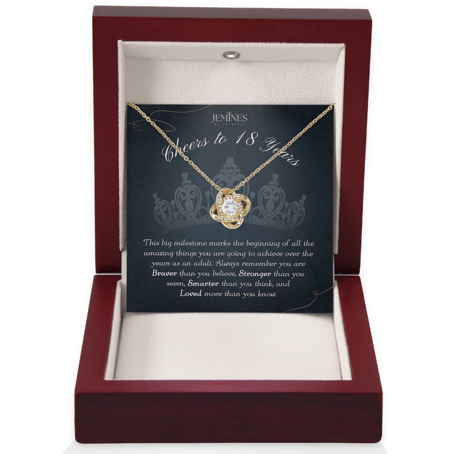 18th Birthday Love Knot Gold Necklace Gift