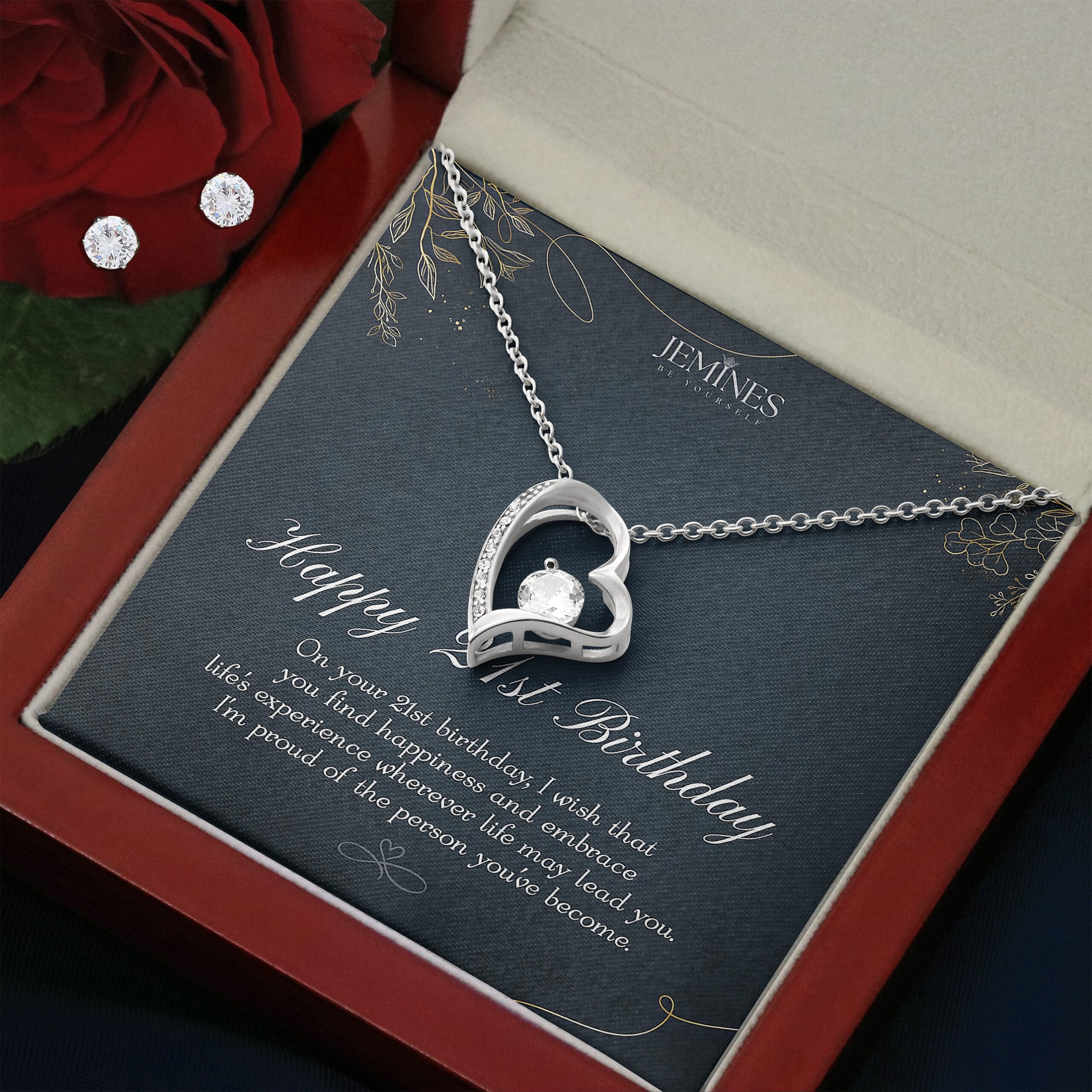 21st Birthday Forever Love Set Necklace Elegant Gift - Image 3