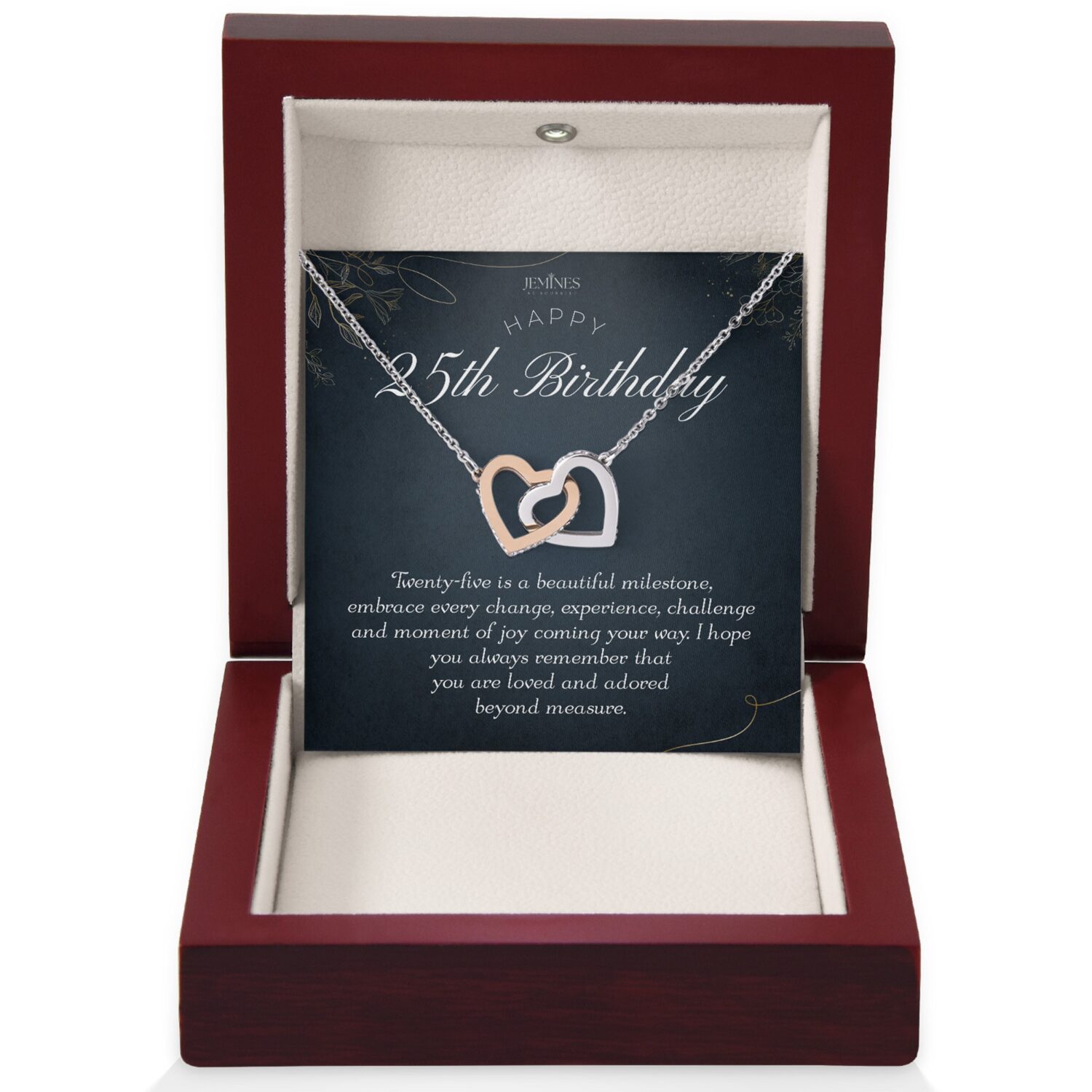 25th Birthday Interlocking Hearts Necklace