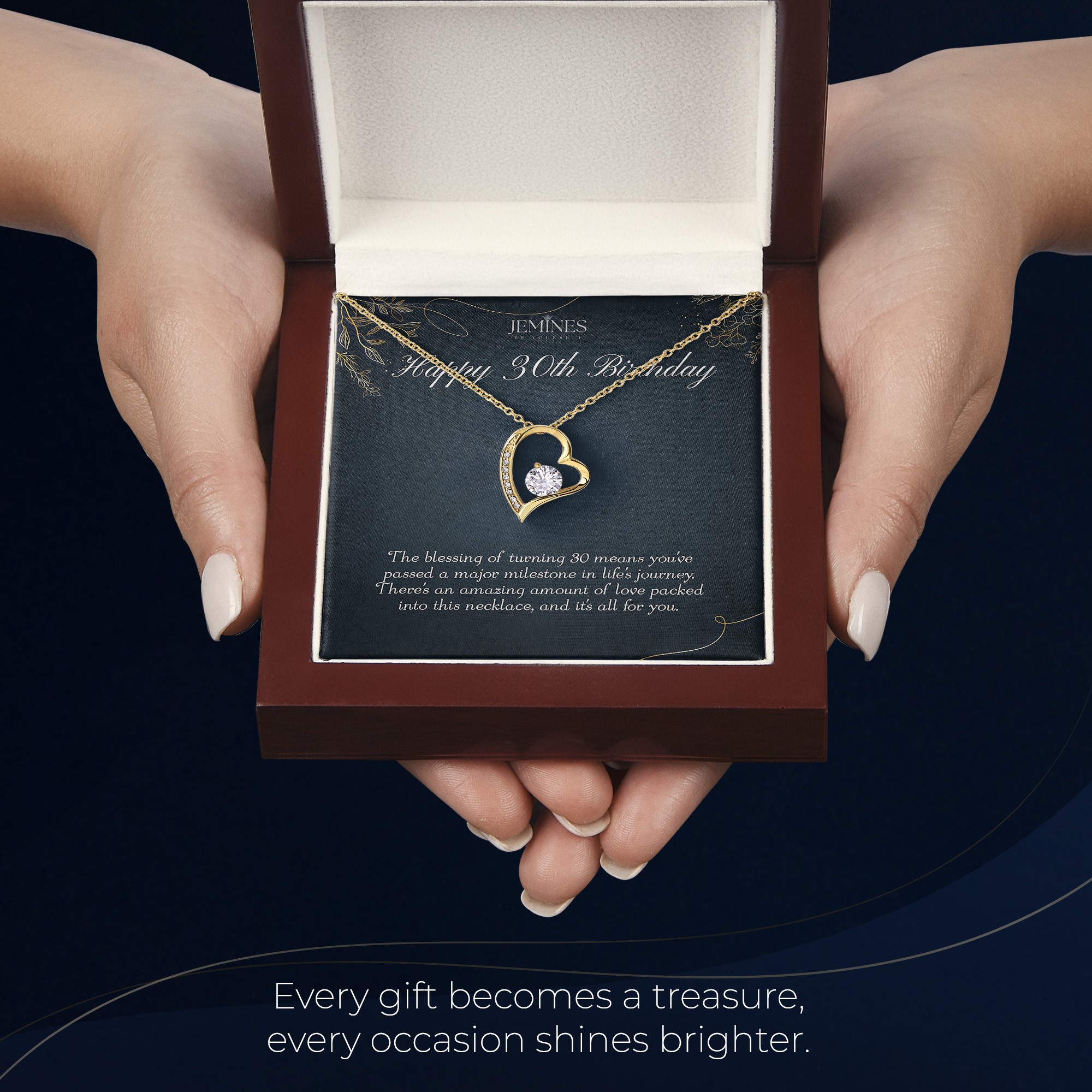 30th Birthday Forever Love Gold Necklace Elegant Gift - Image 6