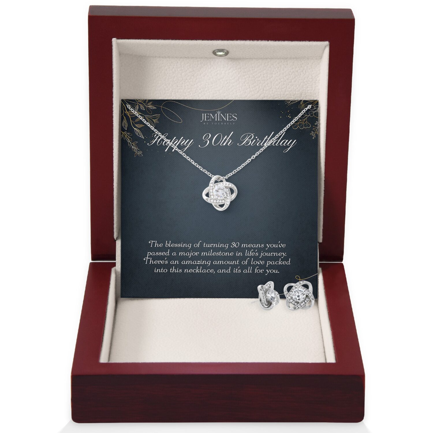 30th Birthday Love Knot Set Necklace Gift