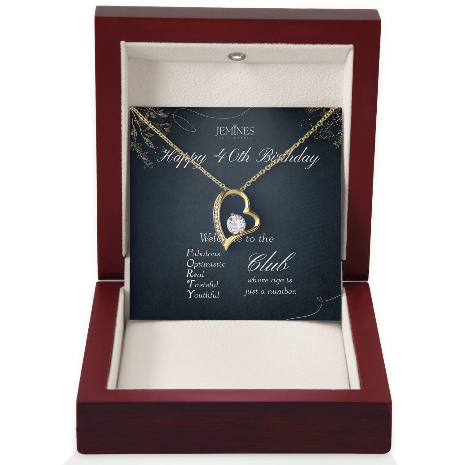 40th Birthday Forever Love Gold Necklace