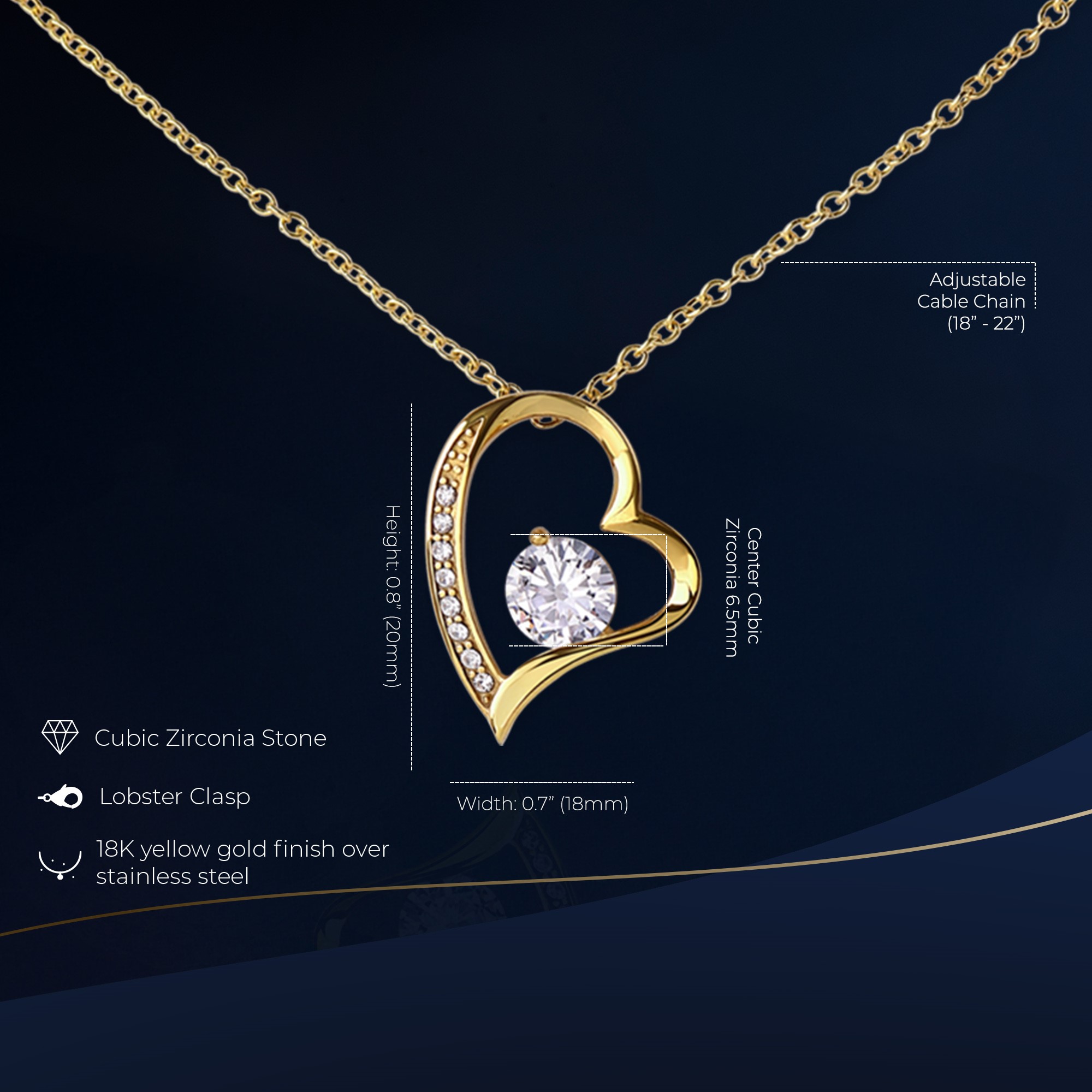 40th Birthday Forever Love Gold Necklace Elegant Gift - Image 2