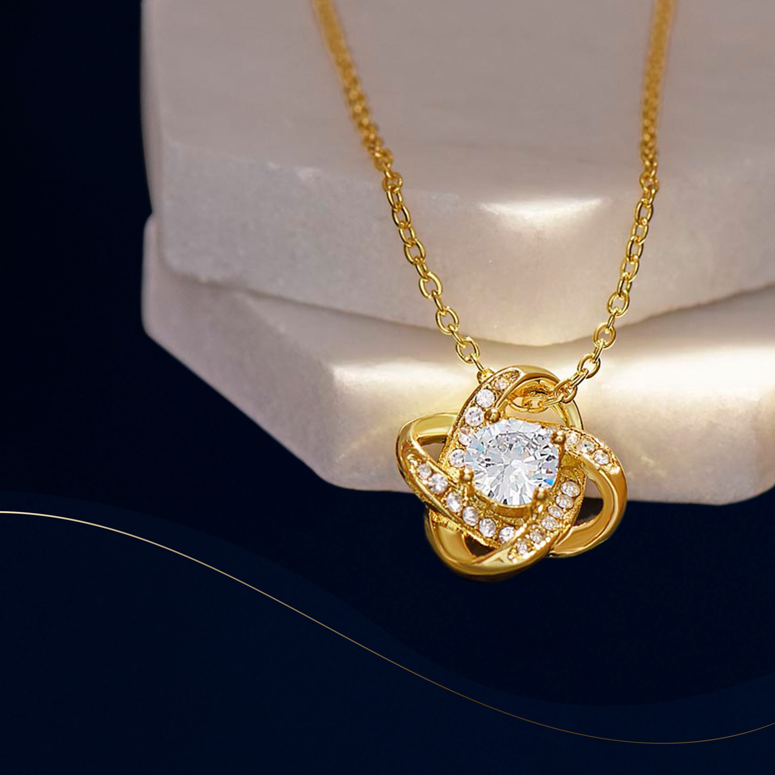 40th Birthday Love Knot Gold Necklace Elegant Gift - Image 5