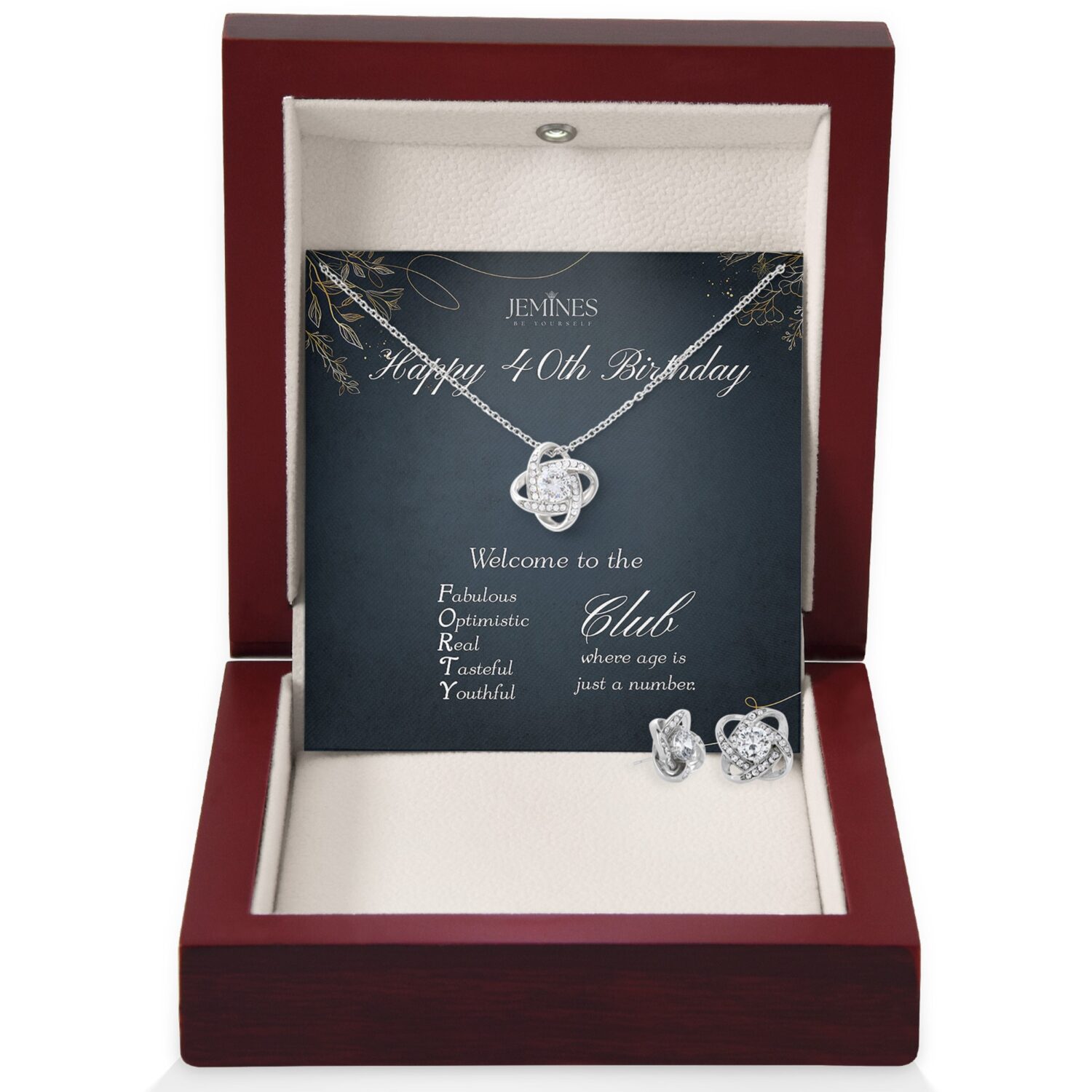 40th Birthday Love Knot Set Necklace Gift