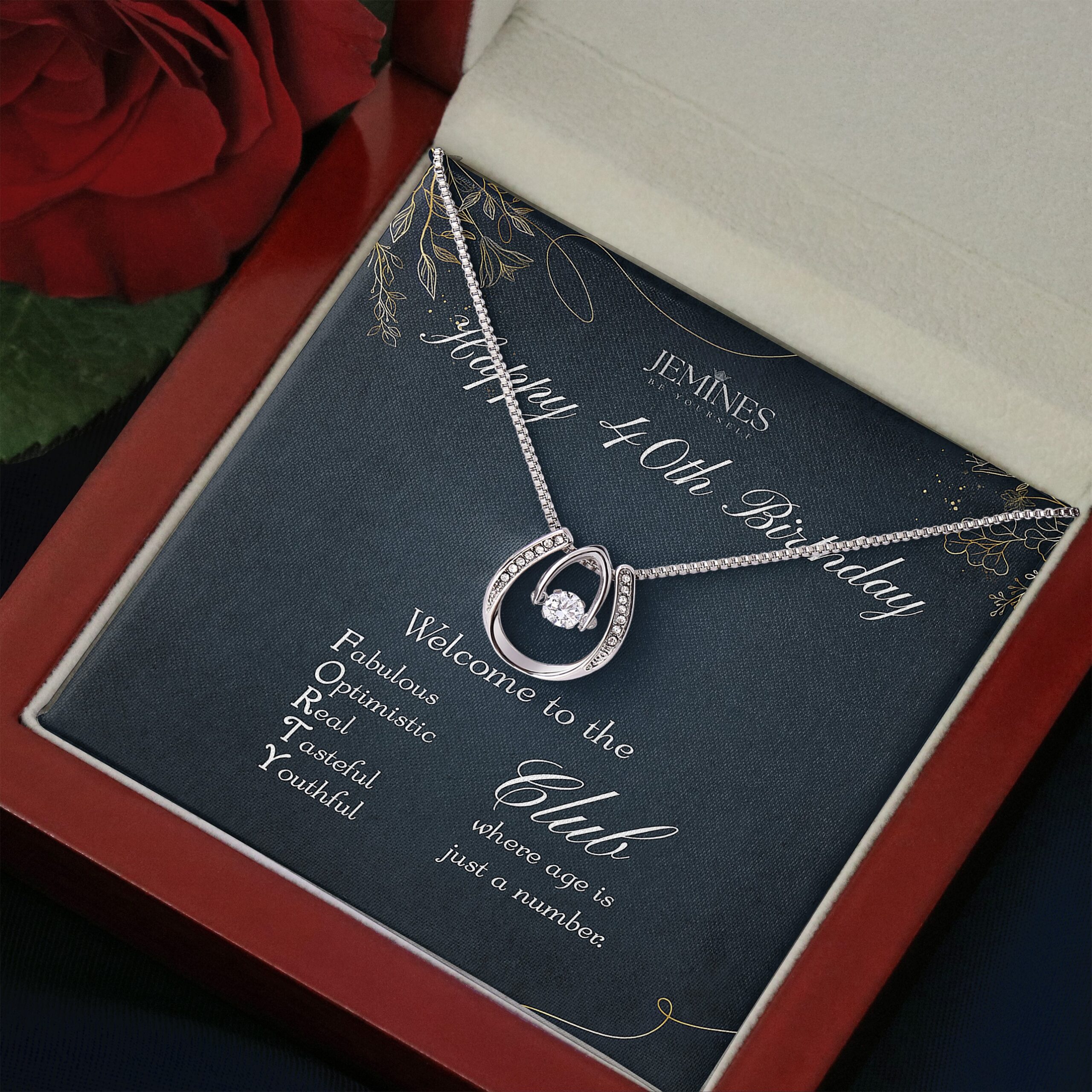 40th Birthday Lucky in Love Necklace Elegant Gift - Image 3