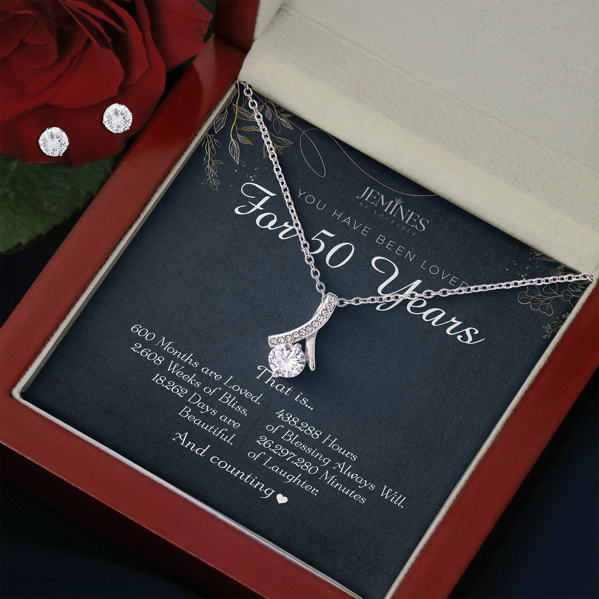 50th Birthday Alluring Beauty Set Necklace Elegant Gift - Image 3