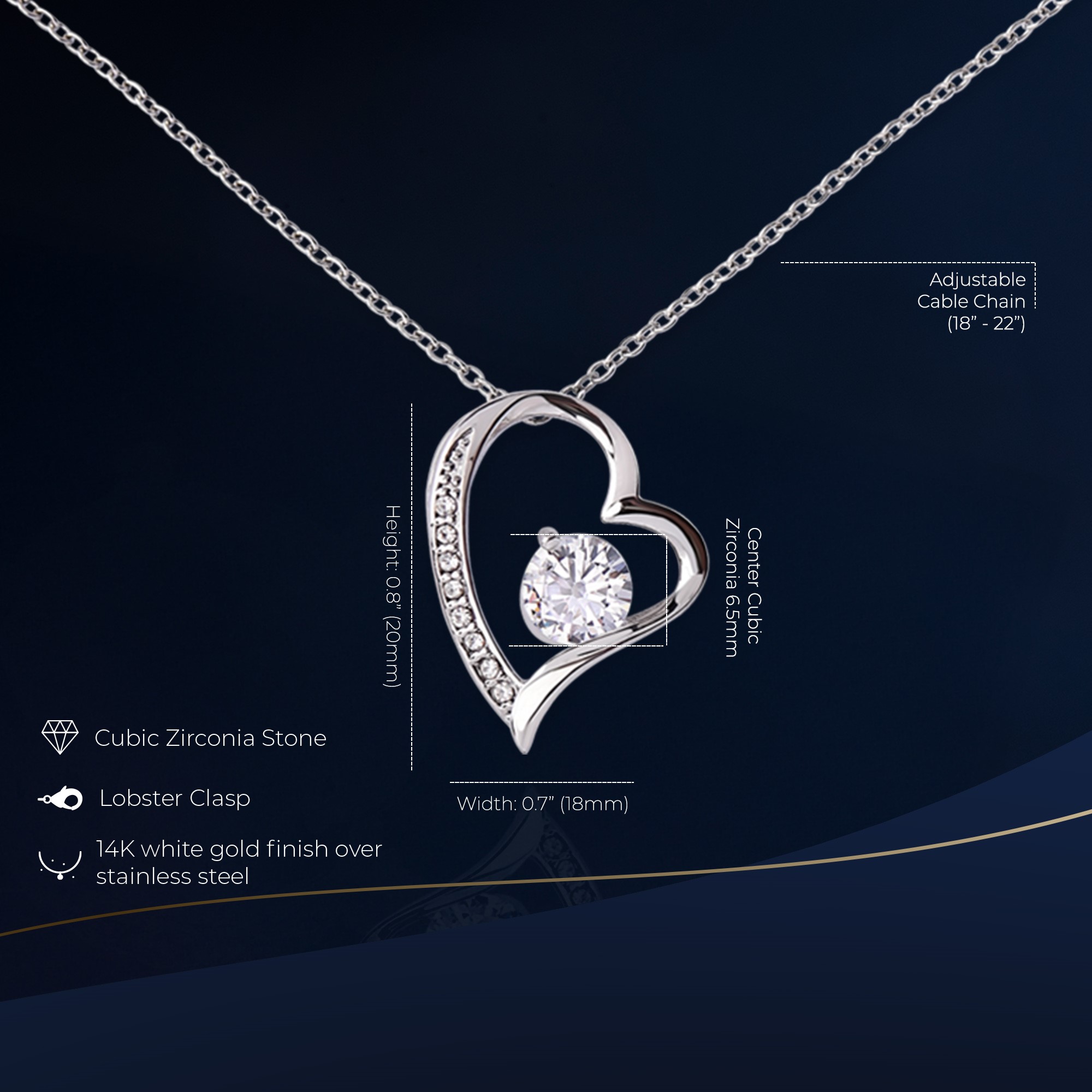 50th Birthday Forever Love Necklace Elegant Gift - Image 2