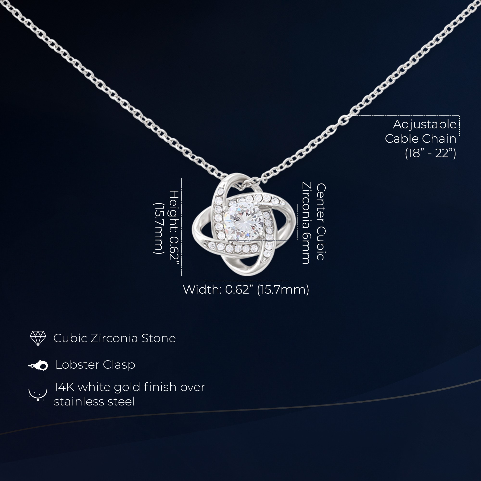 50th Birthday Love Knot Necklace Elegant Gift - Image 2