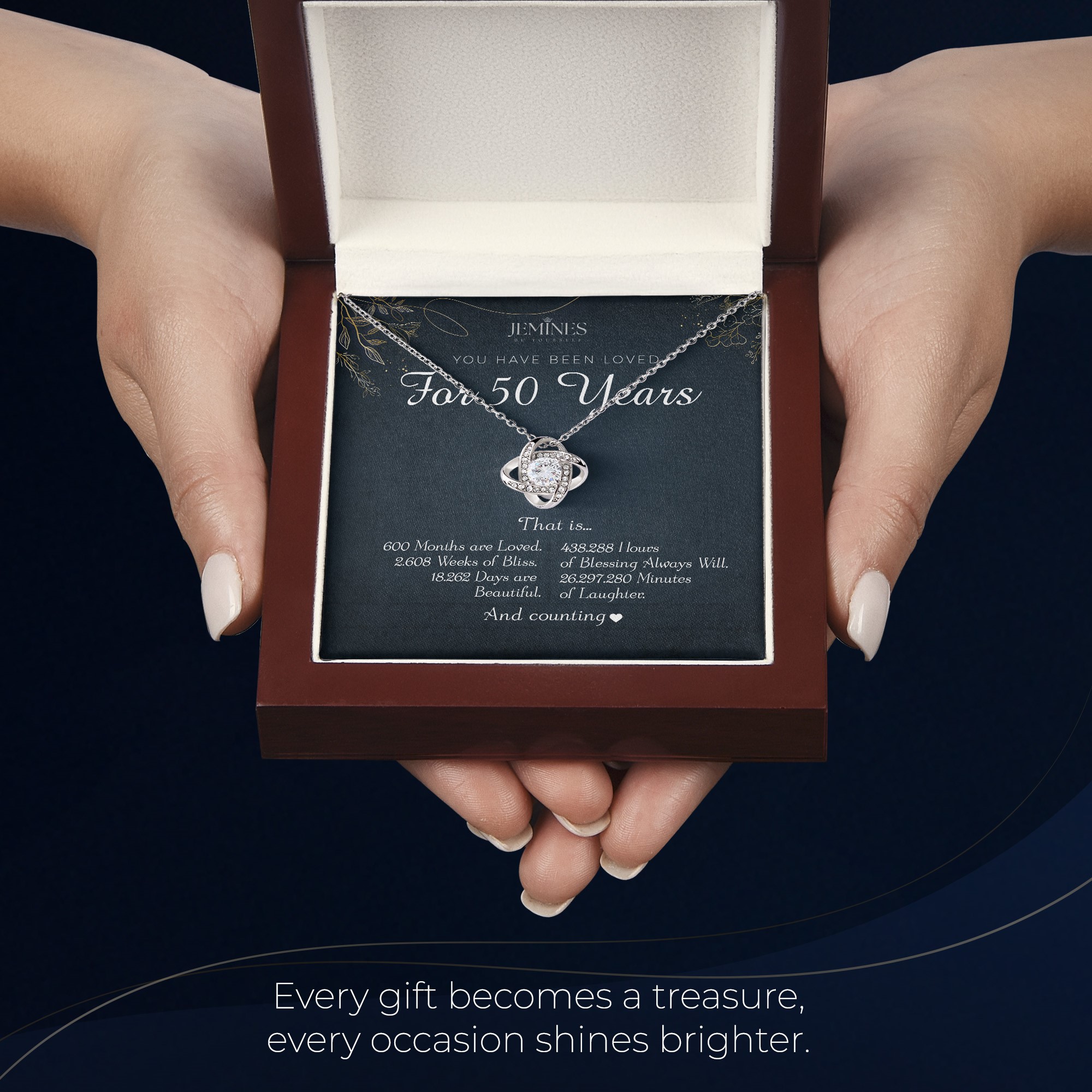 50th Birthday Love Knot Necklace Elegant Gift - Image 6