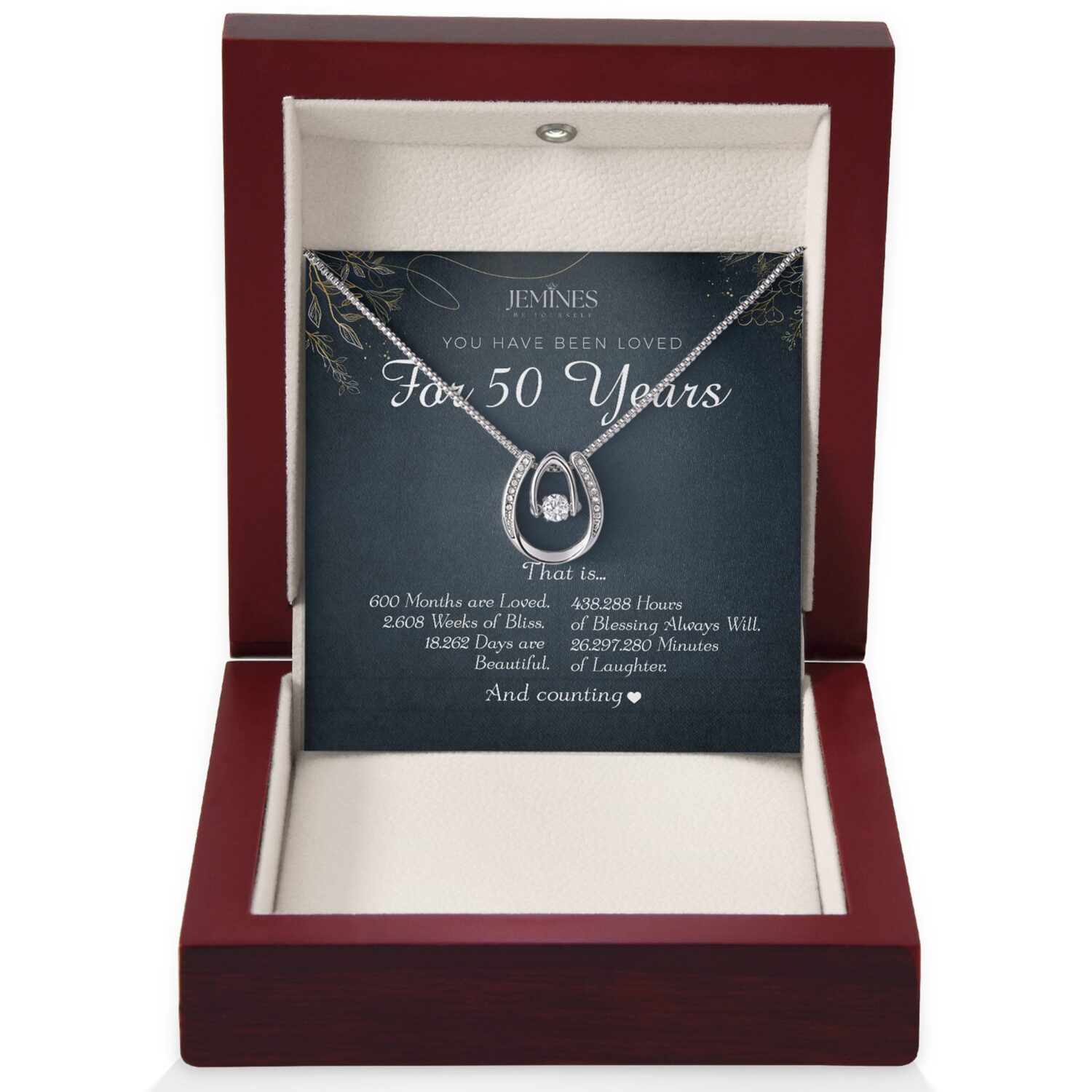 50th Birthday Lucky in Love Necklace Gift