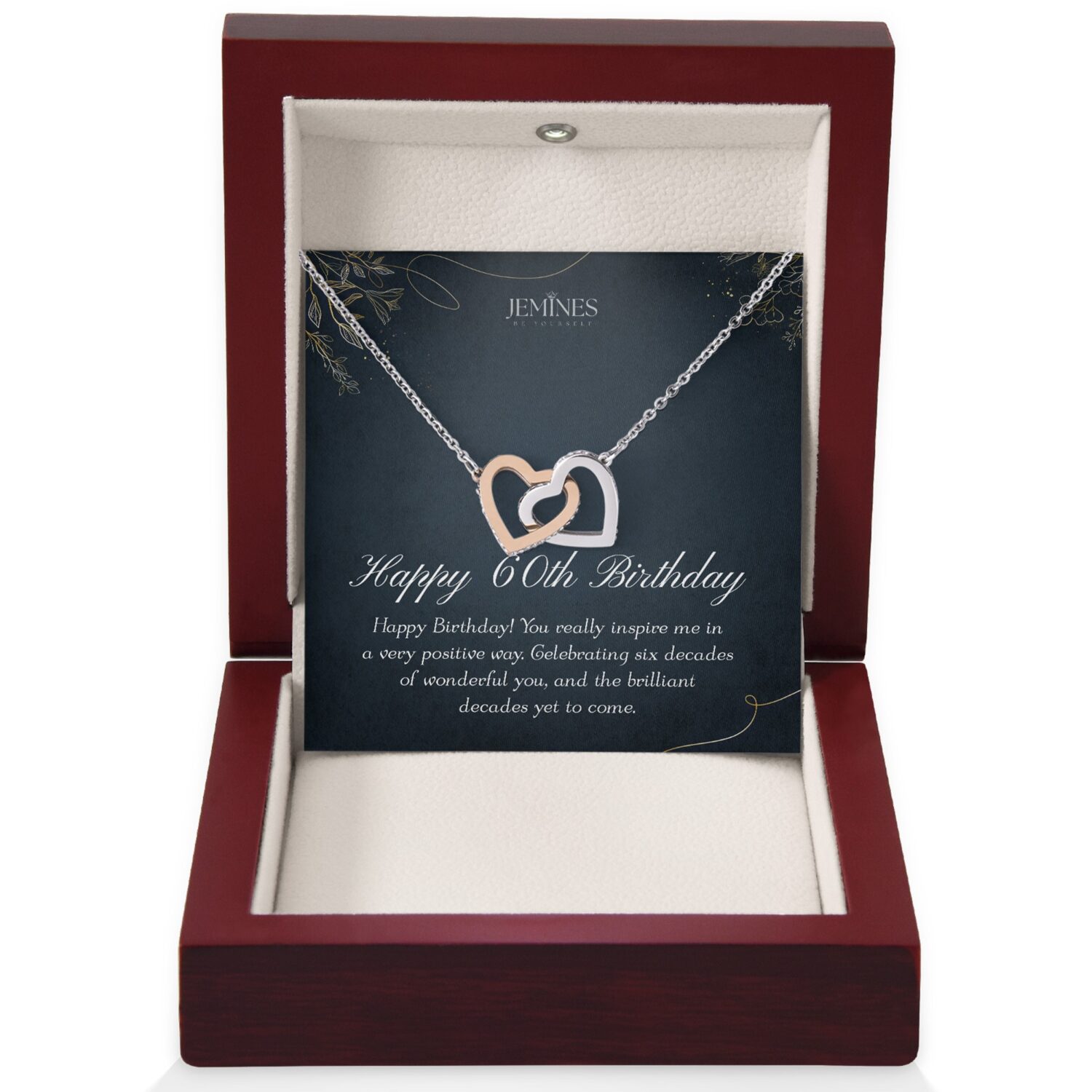 60th Birthday Interlocking Hearts Necklace