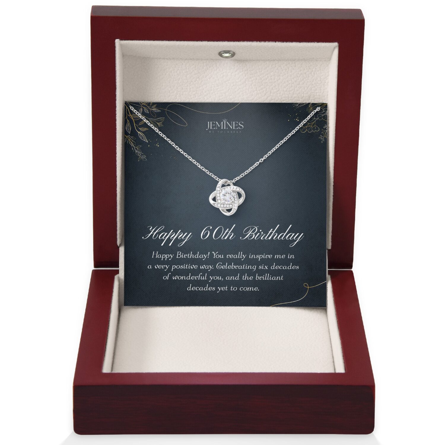 60th Birthday Love Knot Necklace Gift