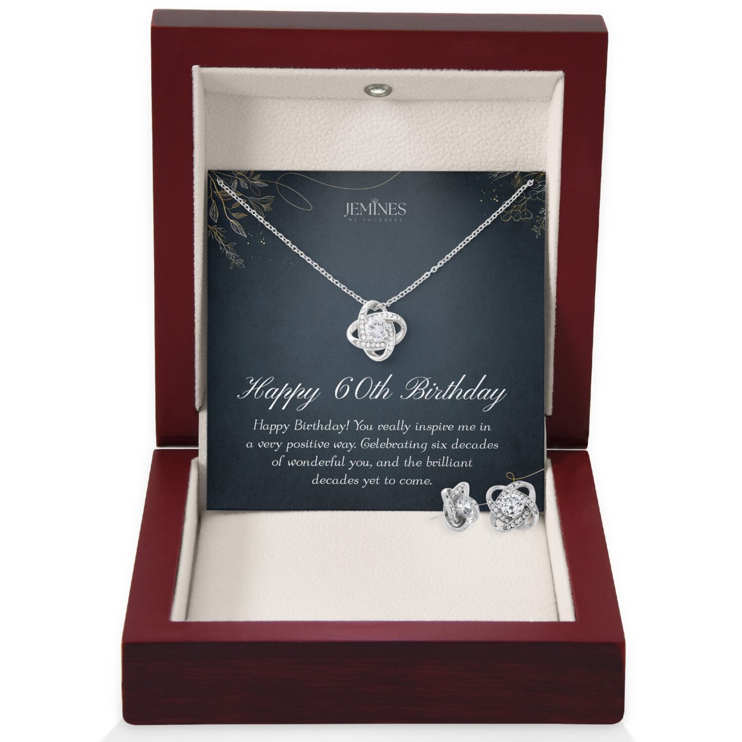60th Birthday Love Knot Set Necklace Gift