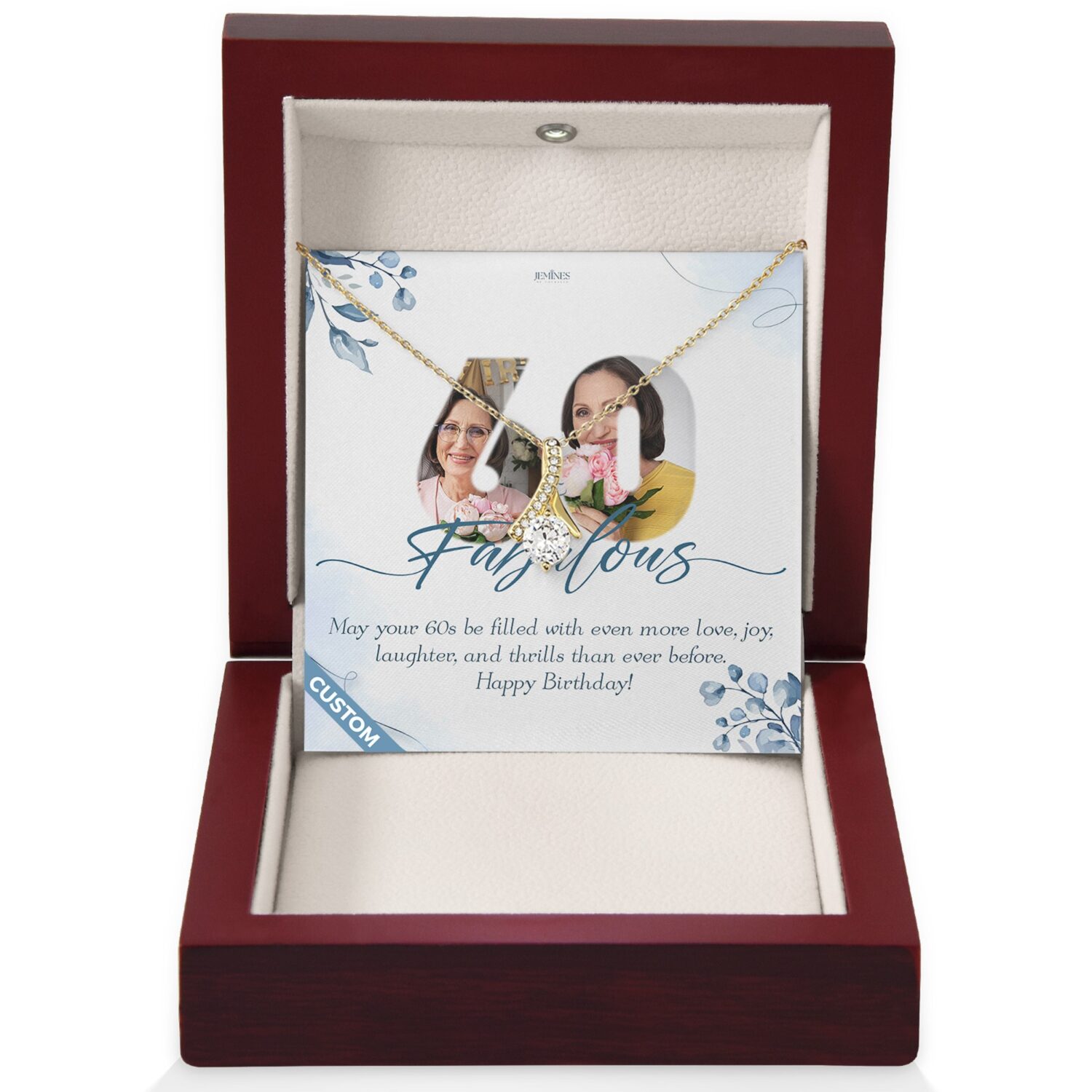 Custom Birthday Alluring Gold Necklace Gift