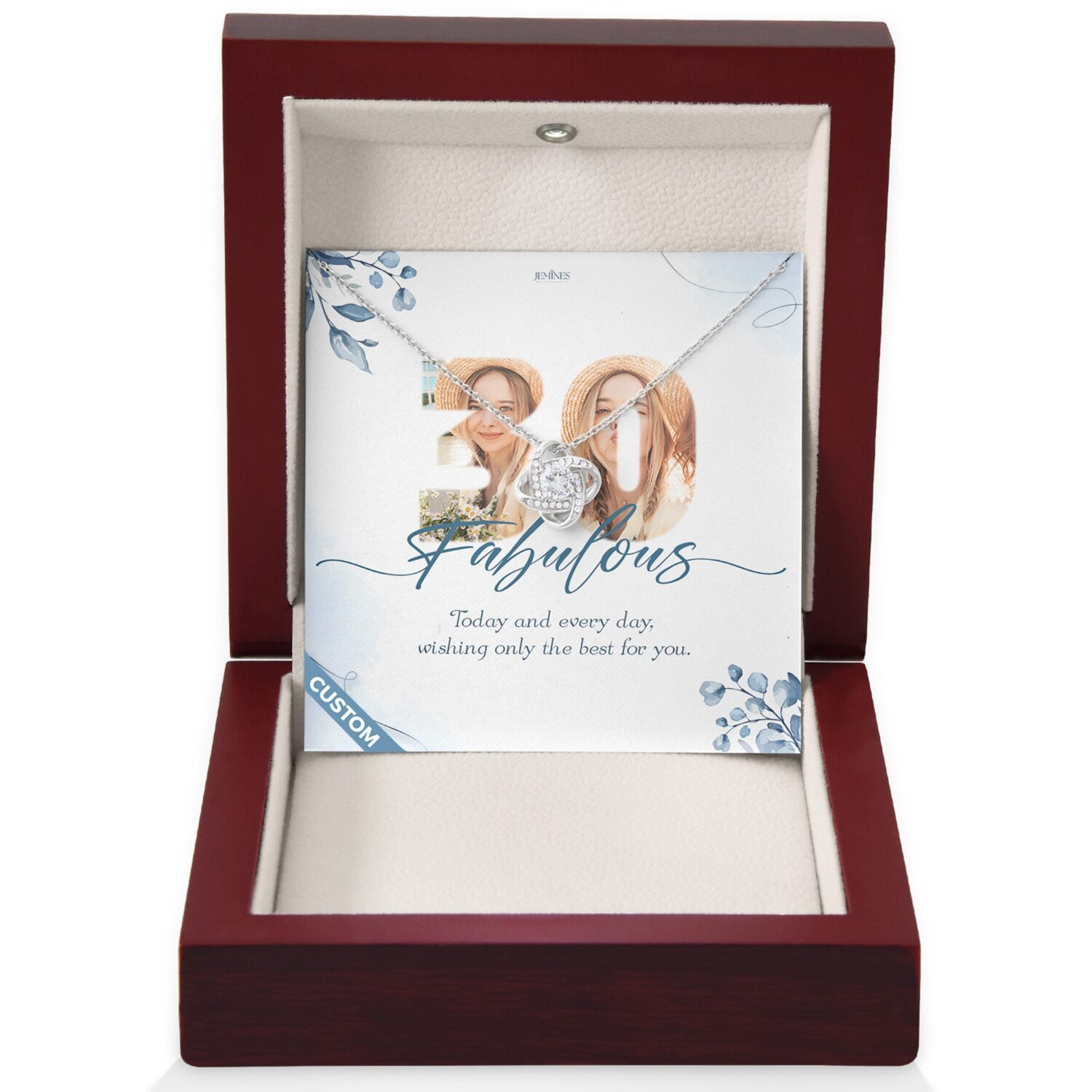 Custom Birthday Love Knot Necklace Gift