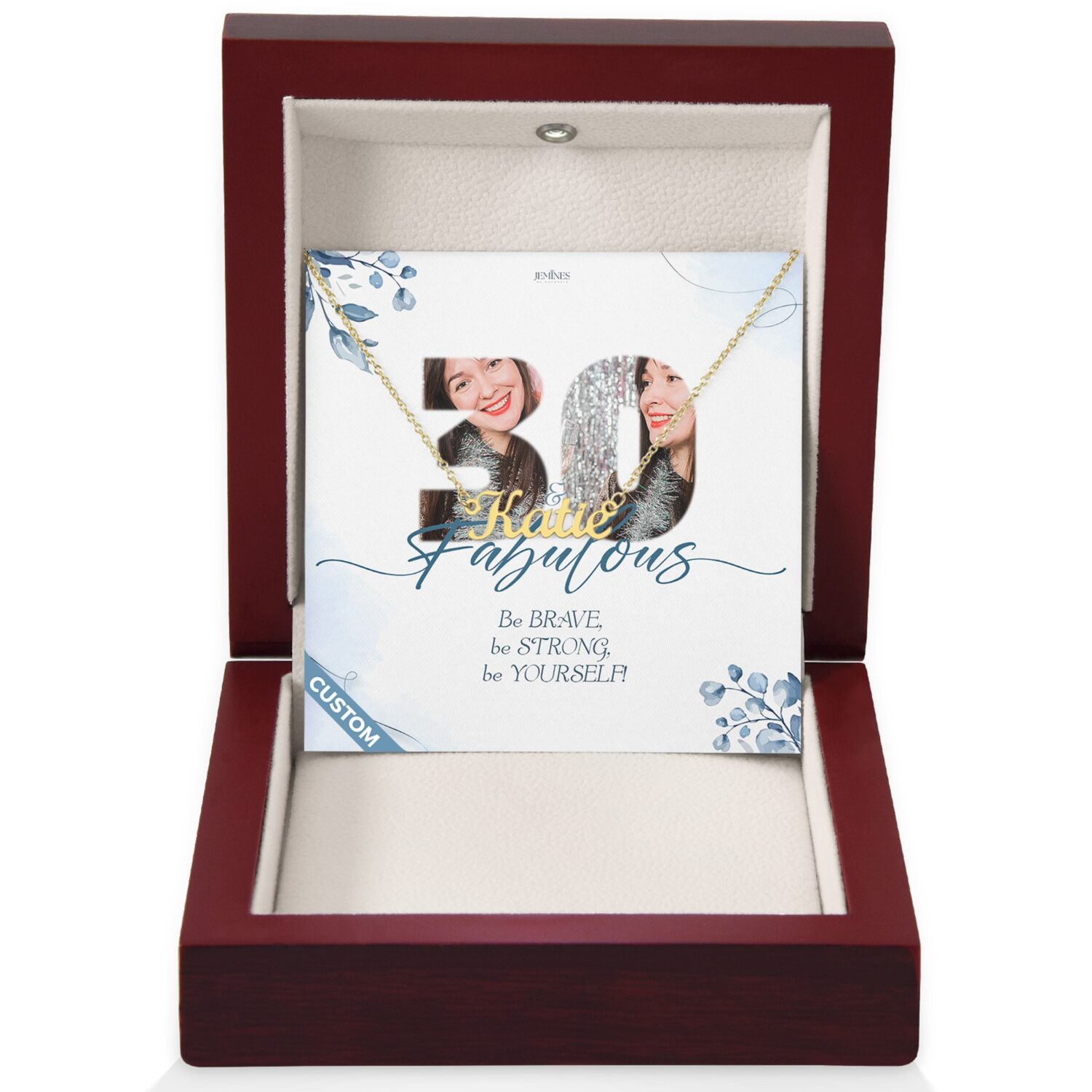 Custom Birthday Name Gold Necklace Gift