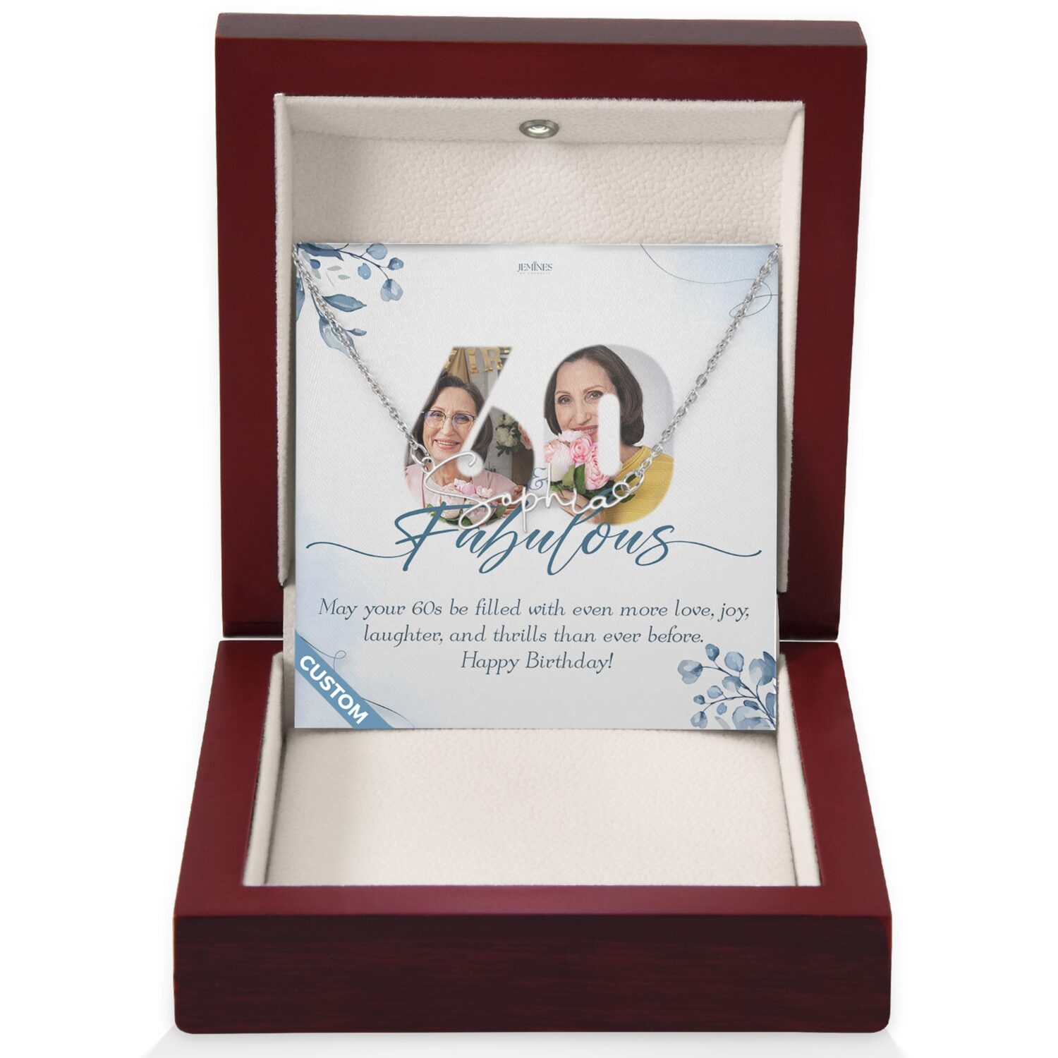 Custom Birthday Signature Name Necklace Gift