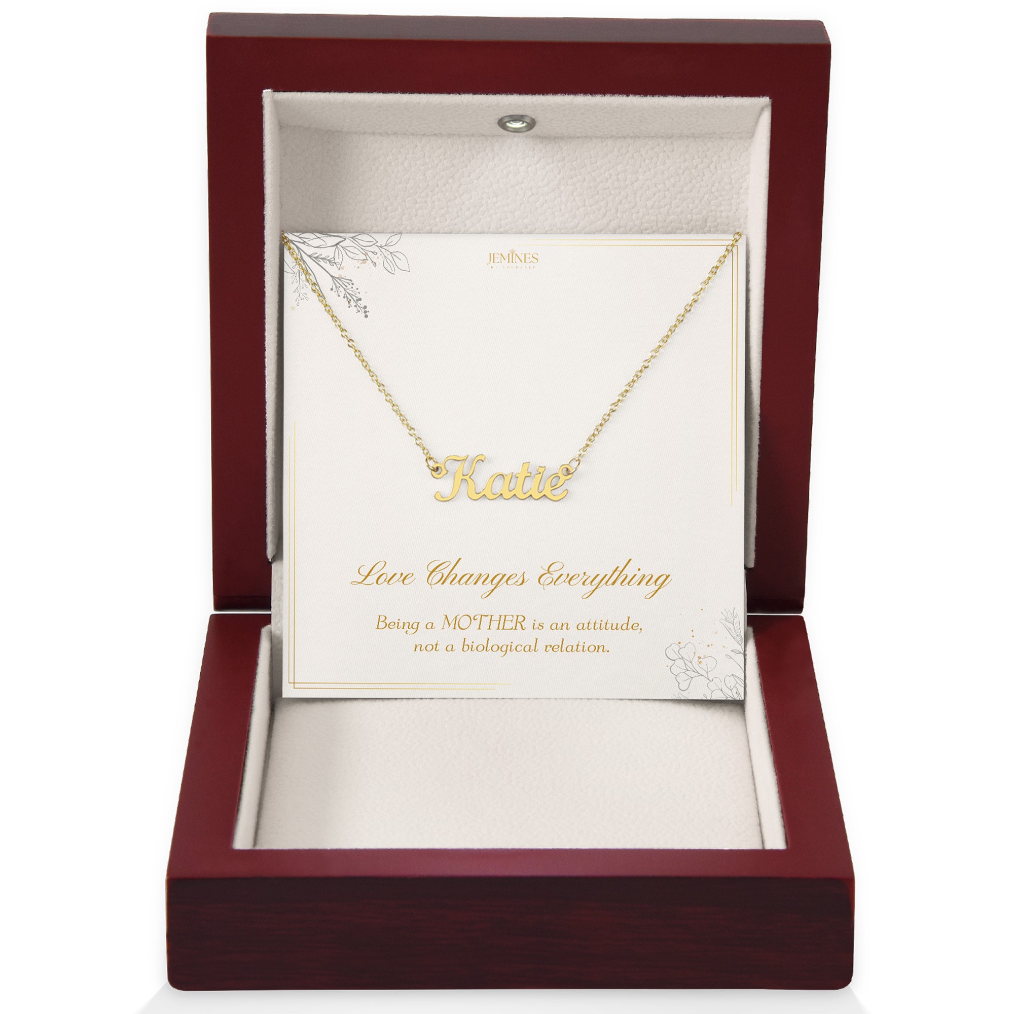 Bonus Mom Custom Name Gold Necklace Gift