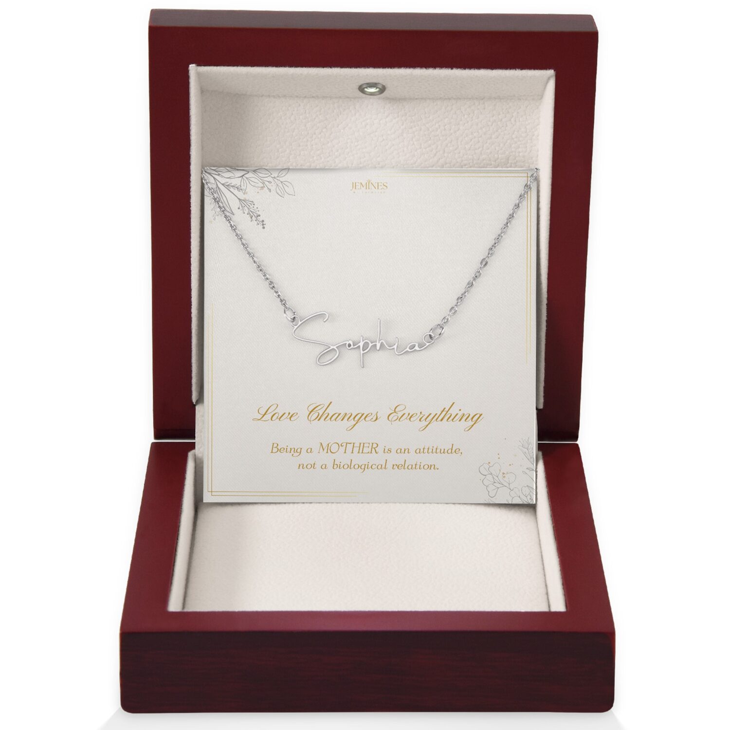 Bonus Mom Signature Name Necklace Gift