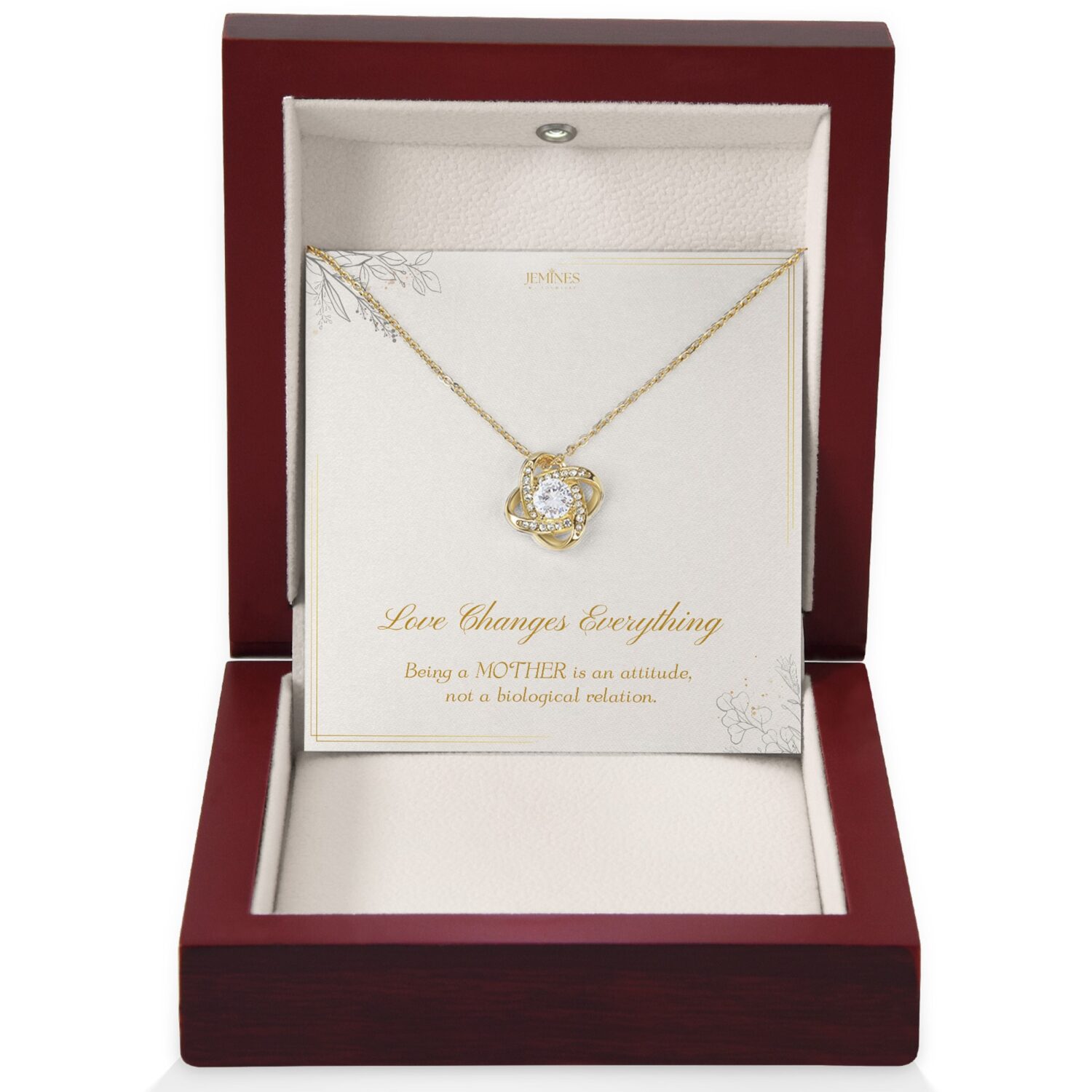 Bonus Mom Love Knot Gold Necklace Gift