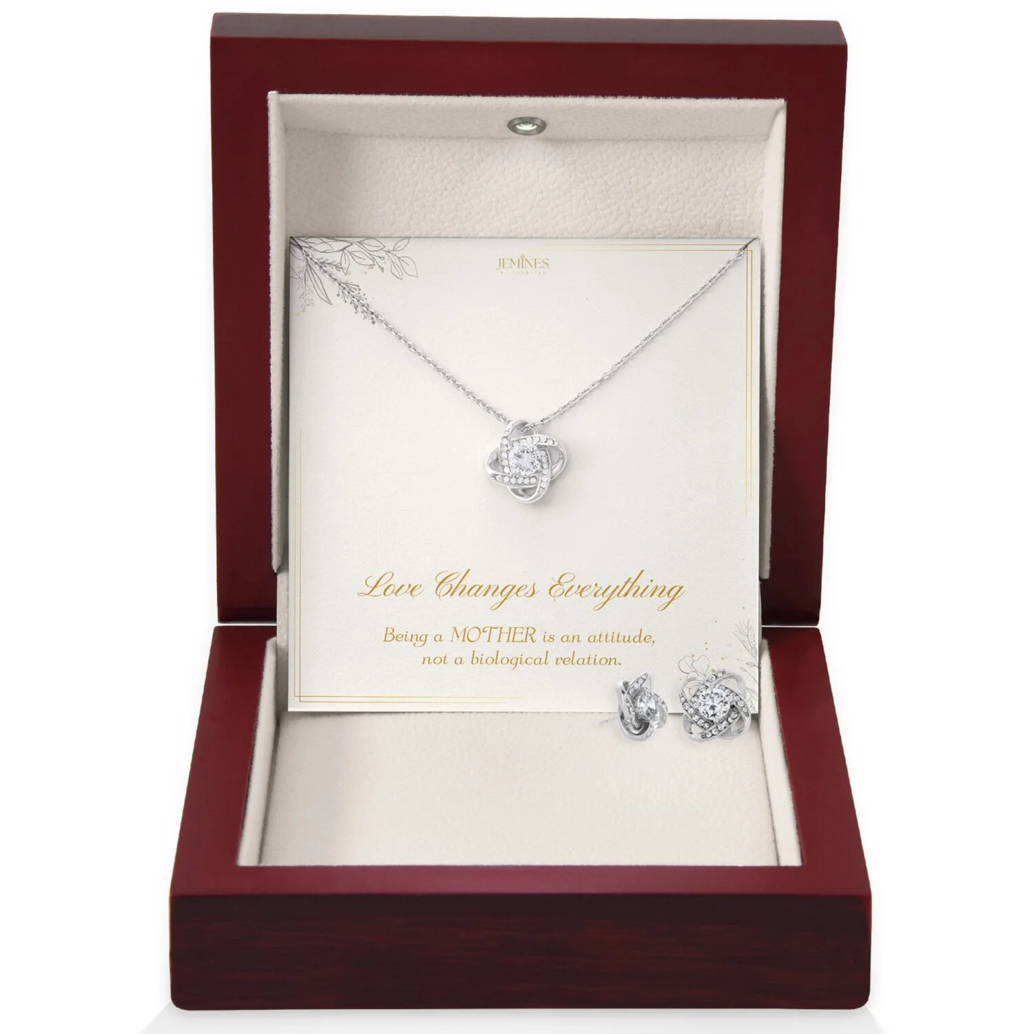 Bonus Mom Love Knot Set Necklace Gift