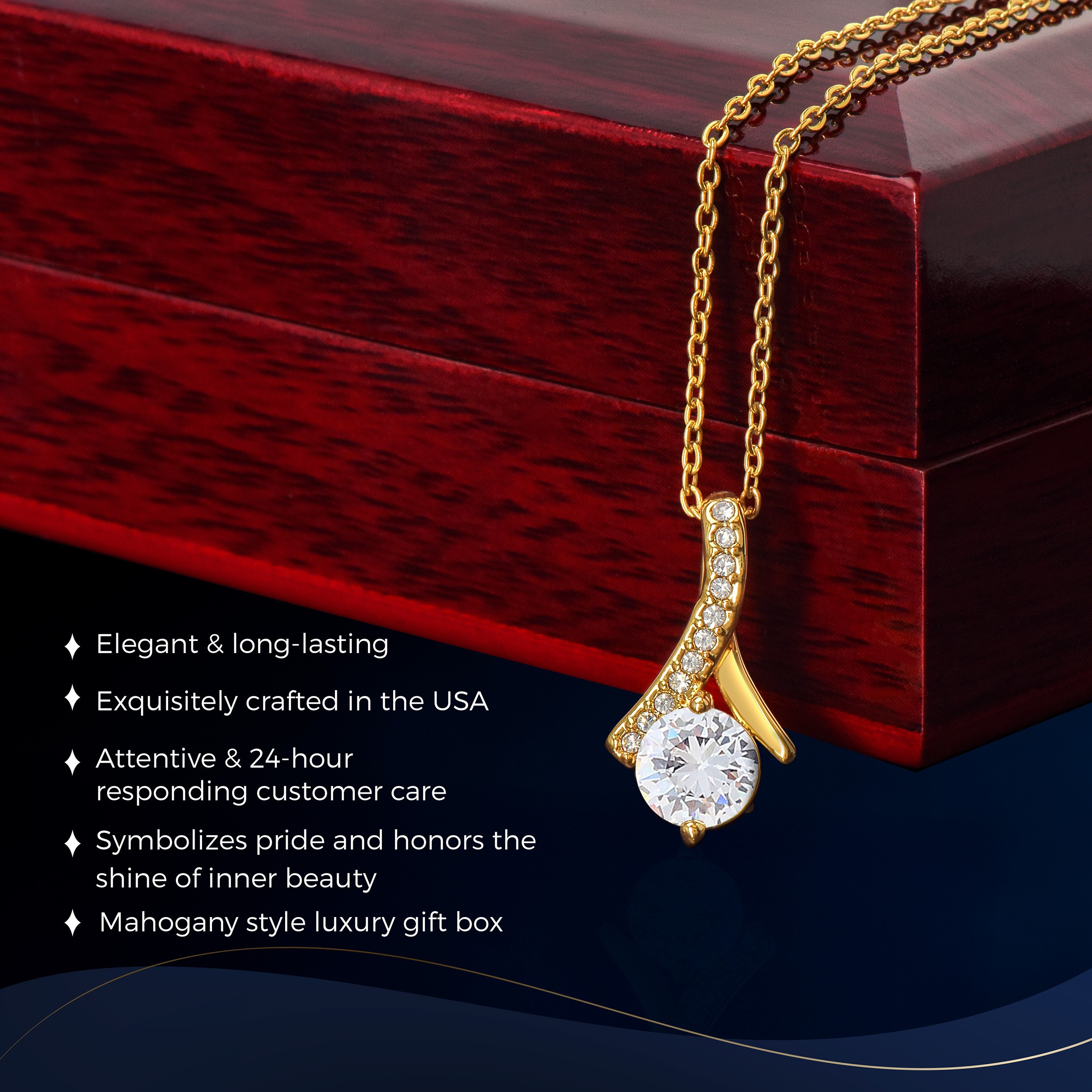 Birthday Alluring Gold Necklace Elegant Custom Gift - Image 4