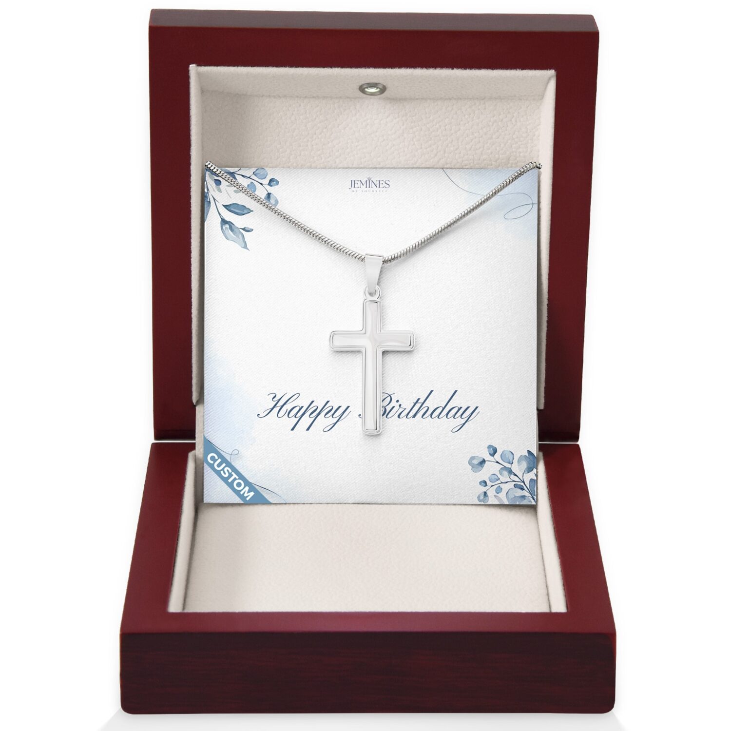 Birthday Artisan Cross Necklace Custom Gift