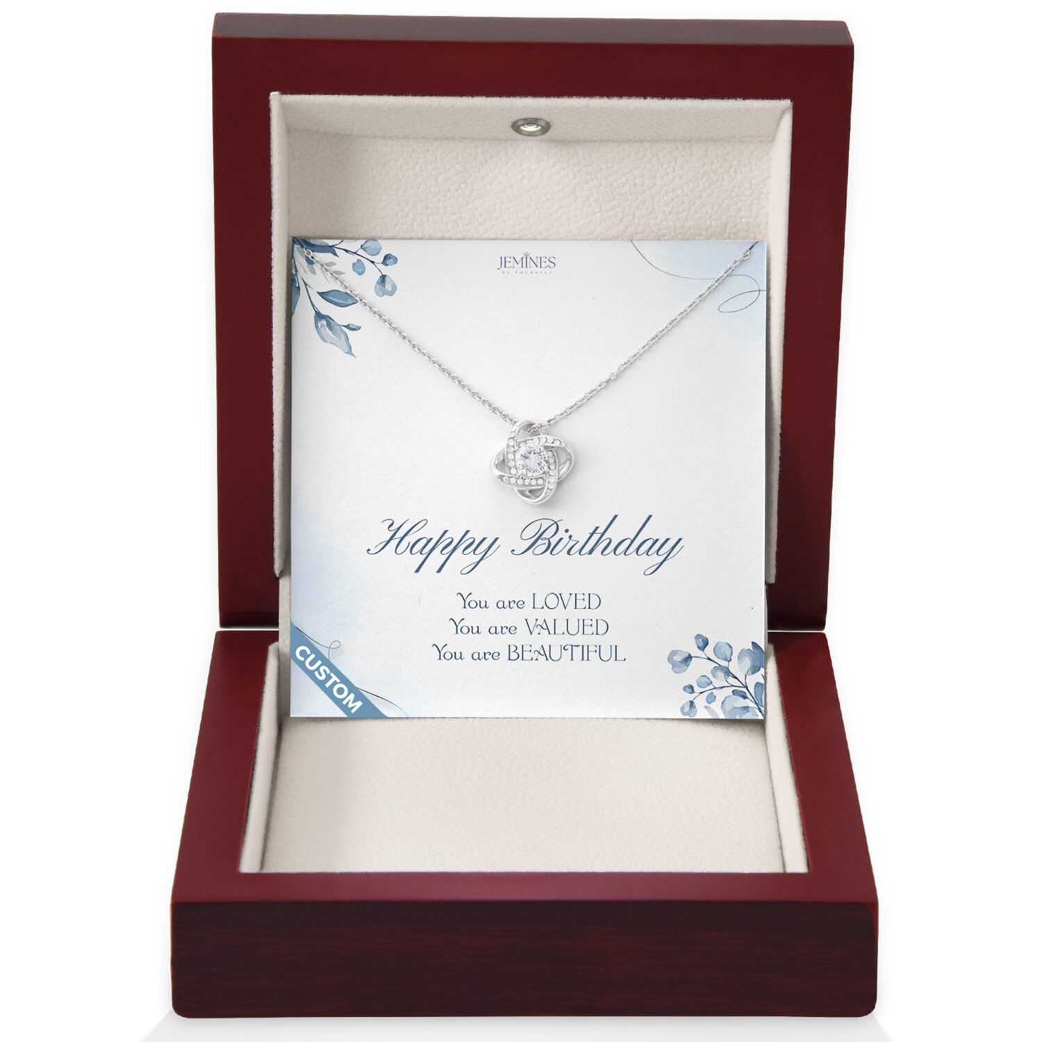 Birthday Love Knot Necklace Custom Gift