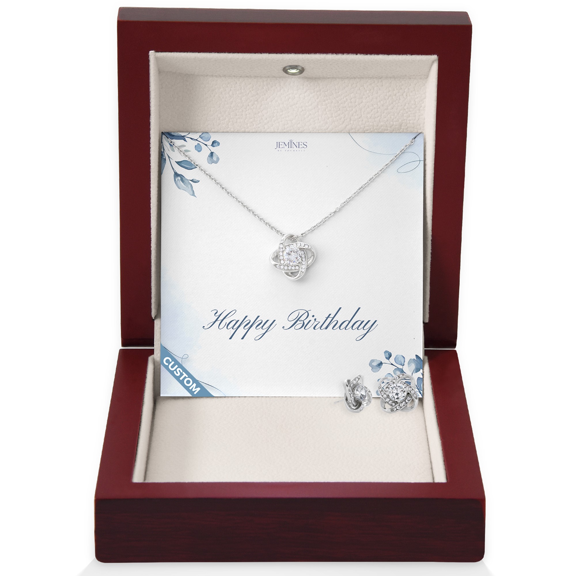 Birthday Love Knot Set Necklace Custom Gift