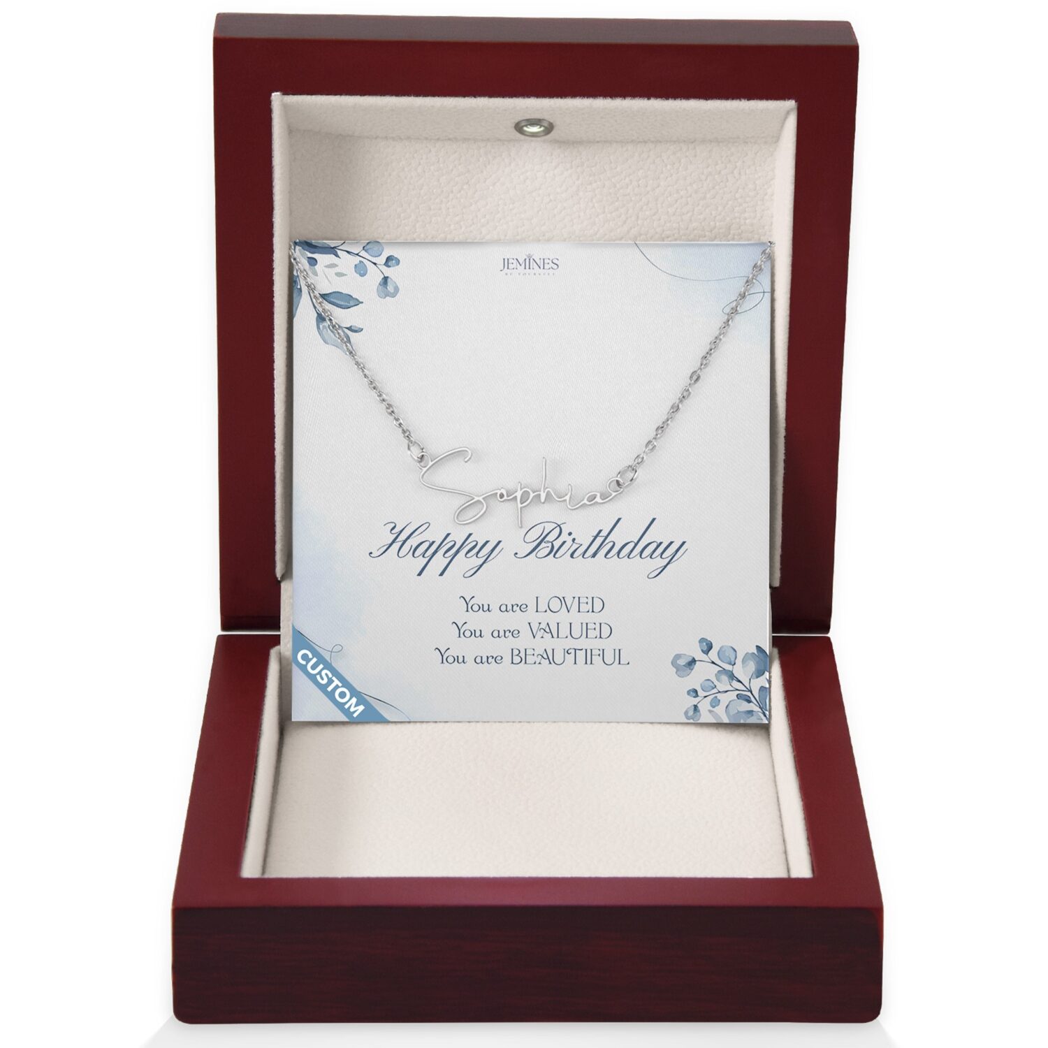 Birthday Signature Name Necklace Custom Gift