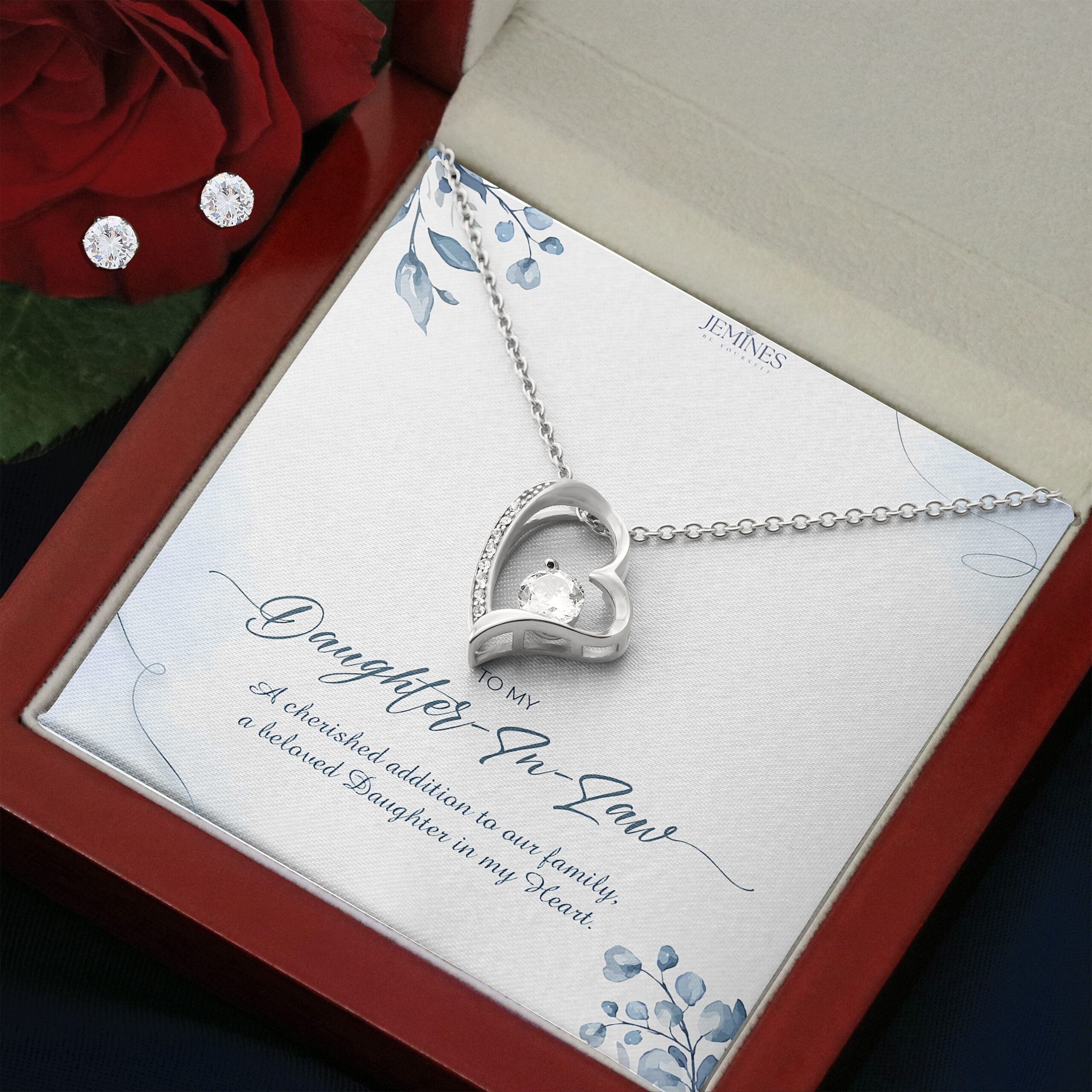 Daughter-In-Law Forever Love Set Necklace Elegant Gift - Image 3