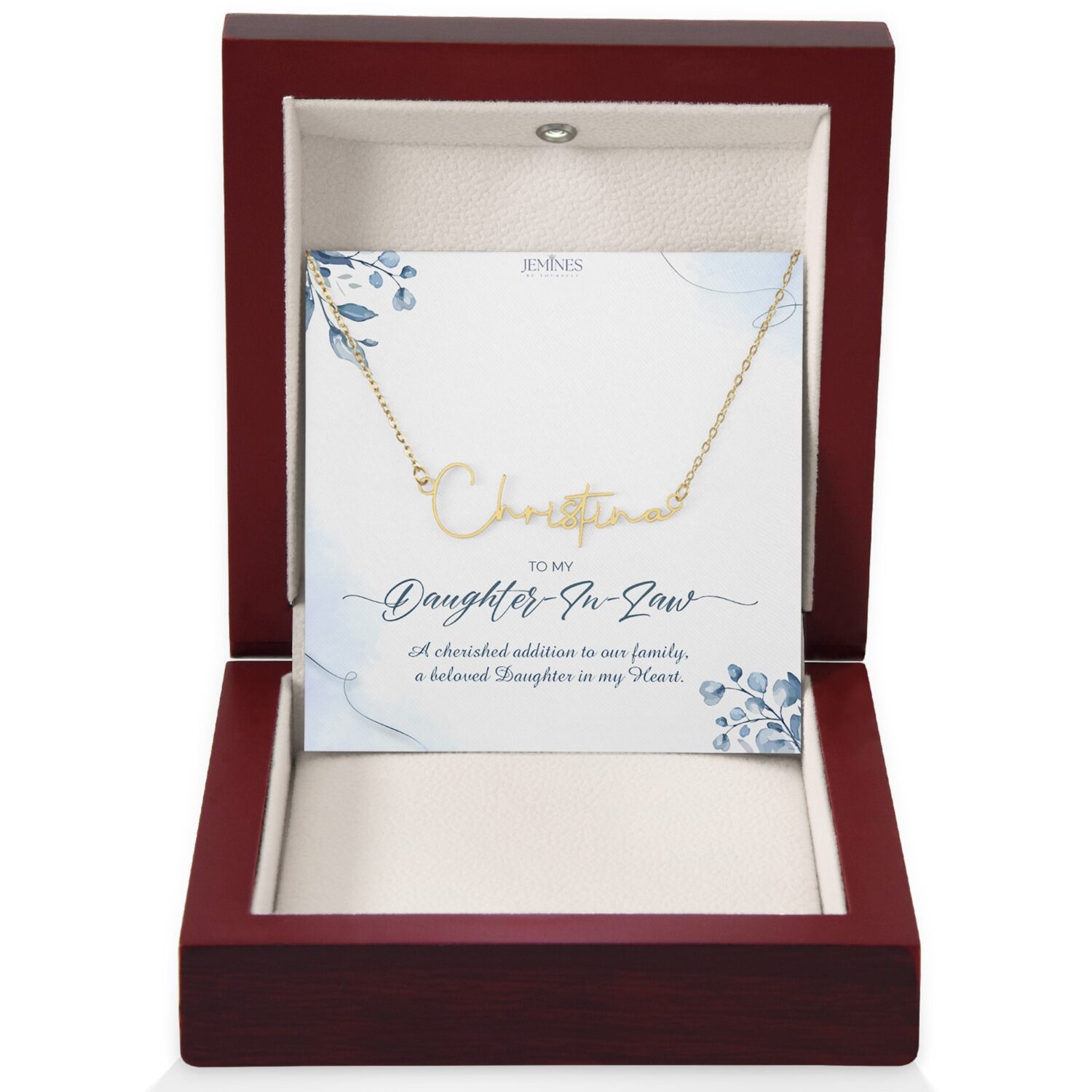 Daughter-In-Law Signature Name Gold Necklace