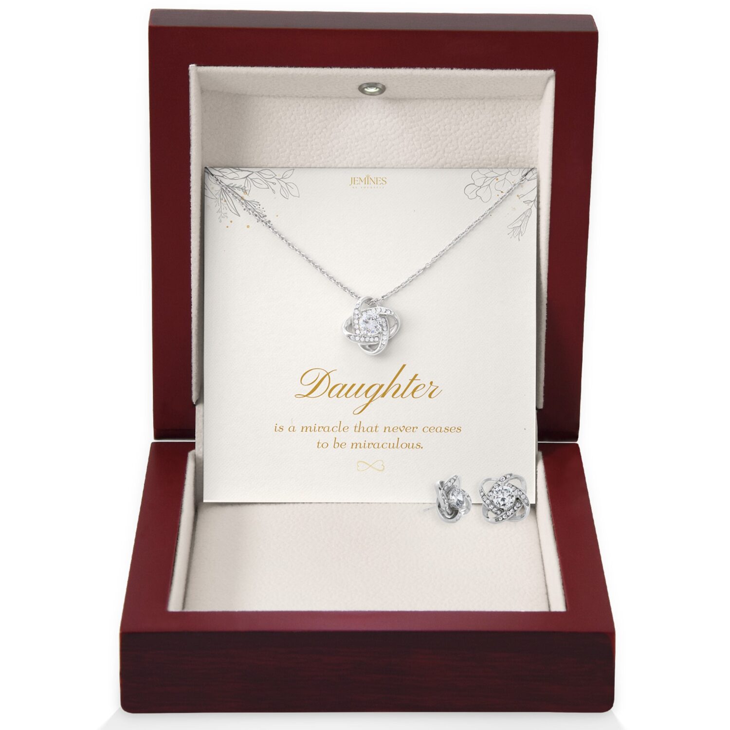 Daughter Love Knot Set Necklace Gift