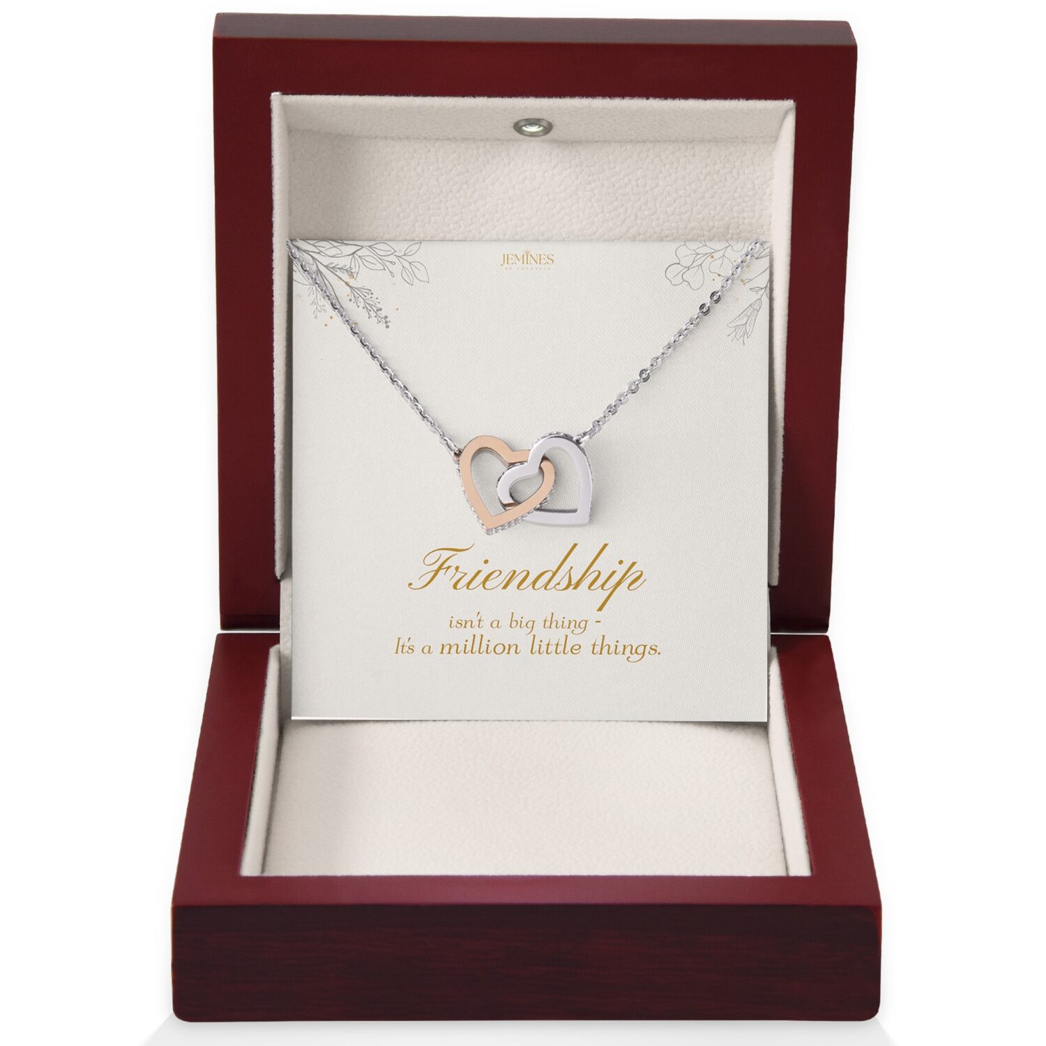 Friend Interlocking Hearts Necklace Gift