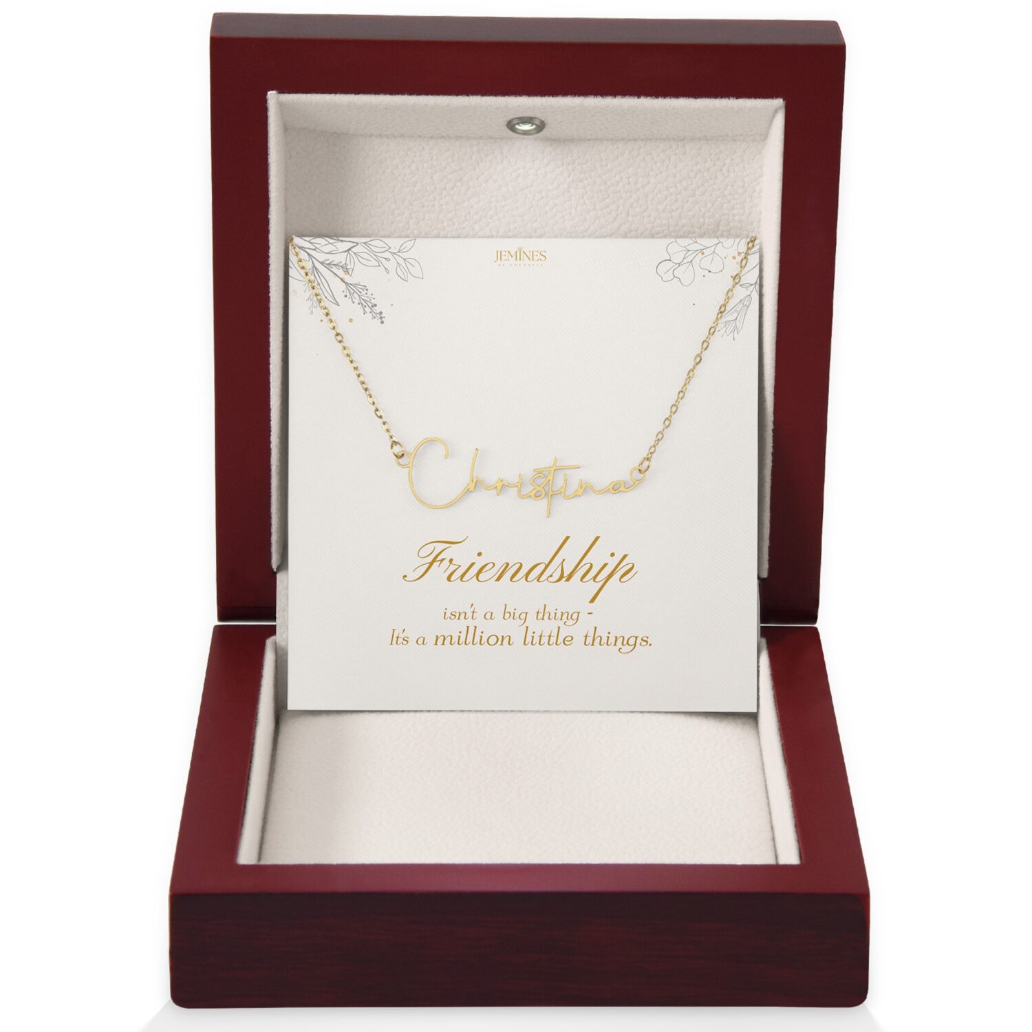 Friend Signature Name Gold Necklace Gift